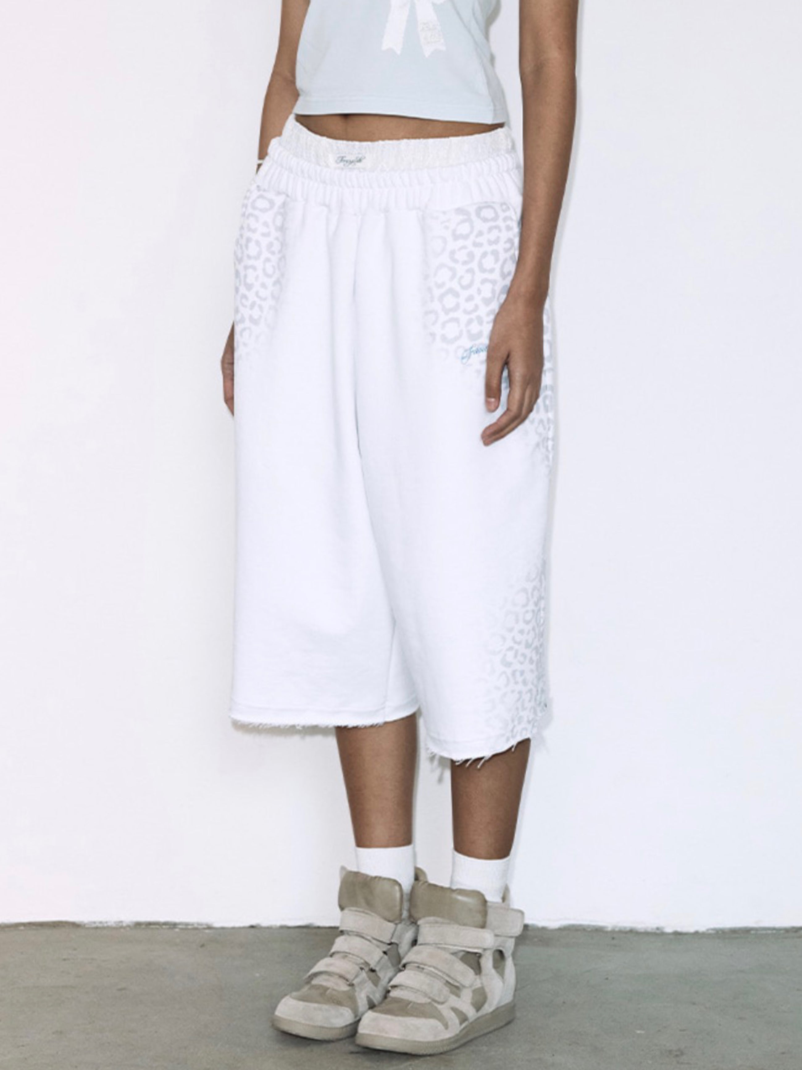 【FANCY CLUB】LEOPARD SAGGING BERMUDA PANTS