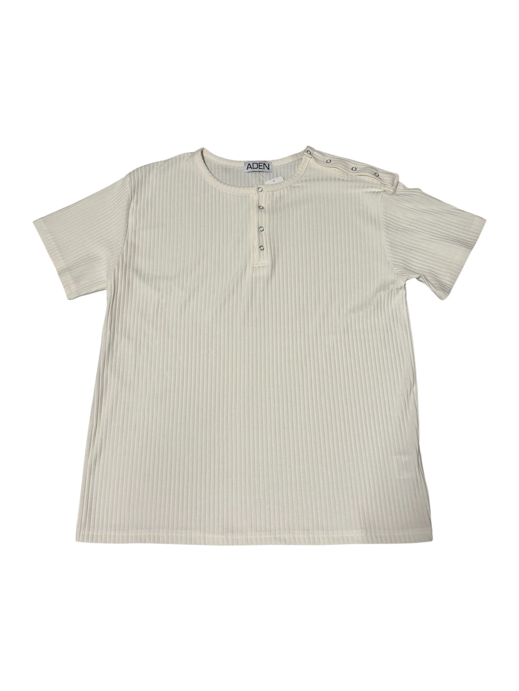 7/4 20:00発売 受注制【nmtc+】Shoulder Henley Eyelet Tee (3color)