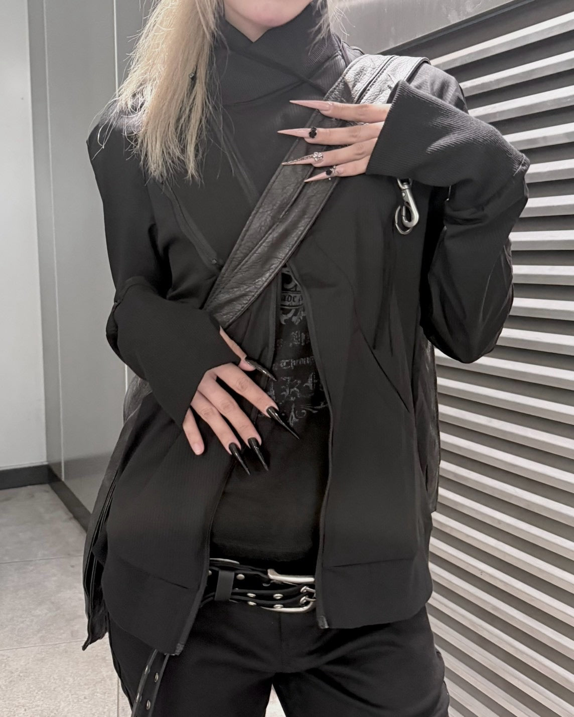 受注制【nmtc+】Asymmetric pocket zip-up Slim Jacket
