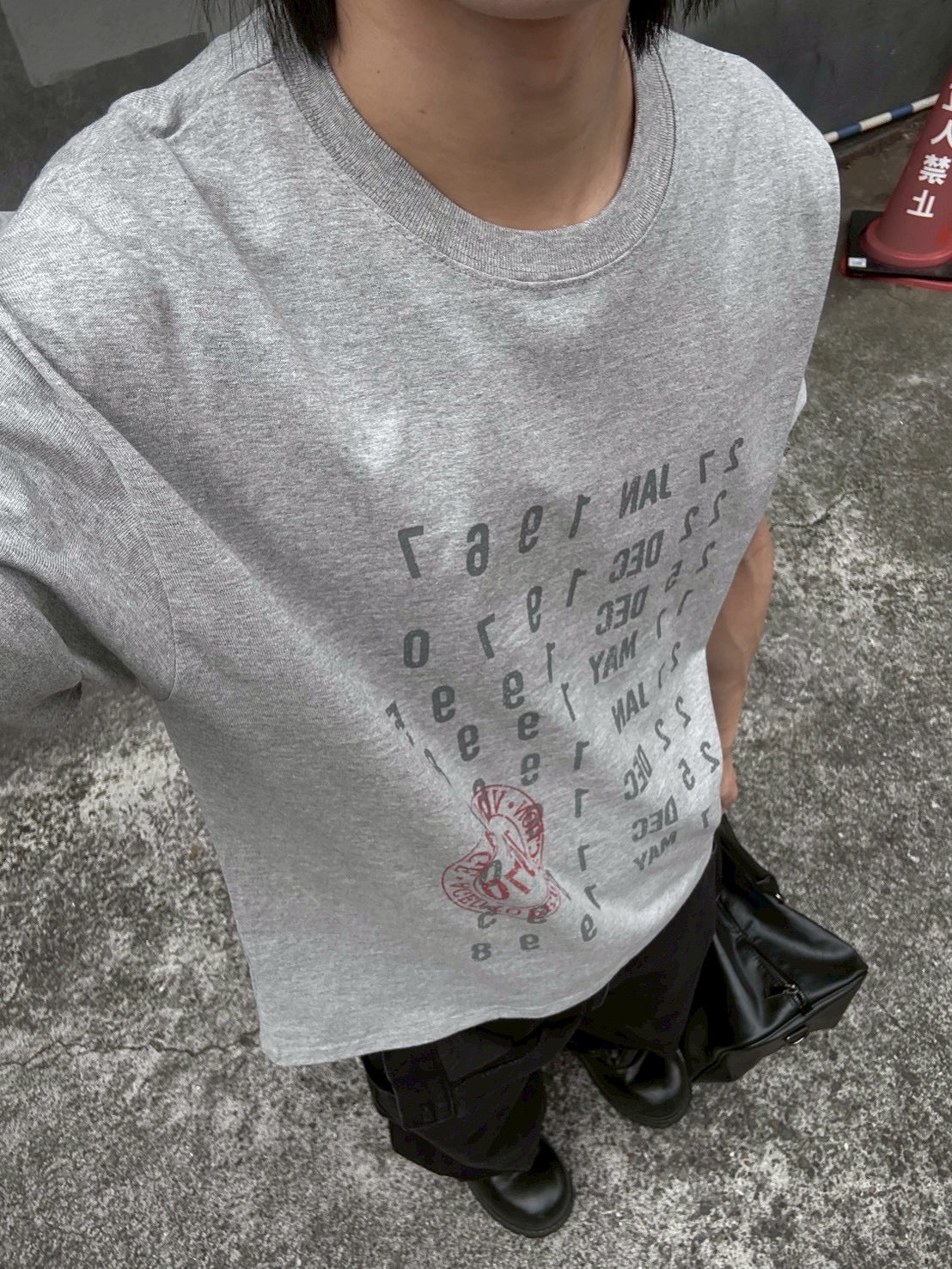 受注制【nmtc+】Washed Semi Crop Lettering Tee (3color)