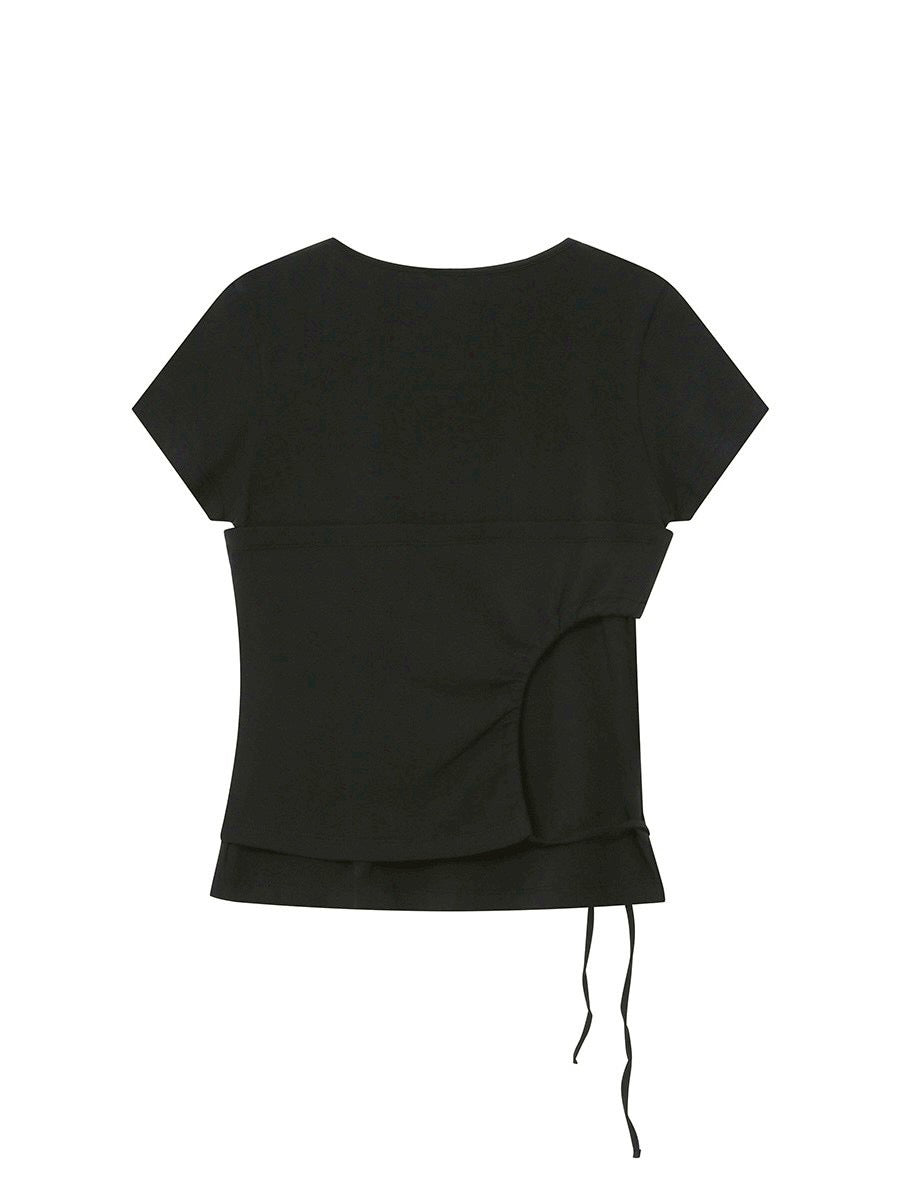 【Miseki seoul】String shirring short sleeve