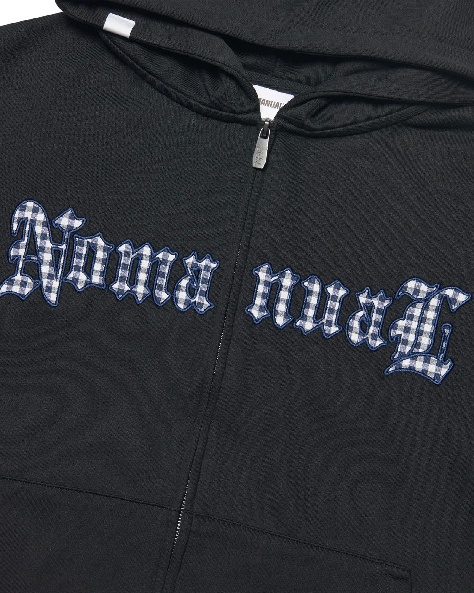 【NOMANUAL】GOTHIC CHECK PATCH HOODED ZIP-UP