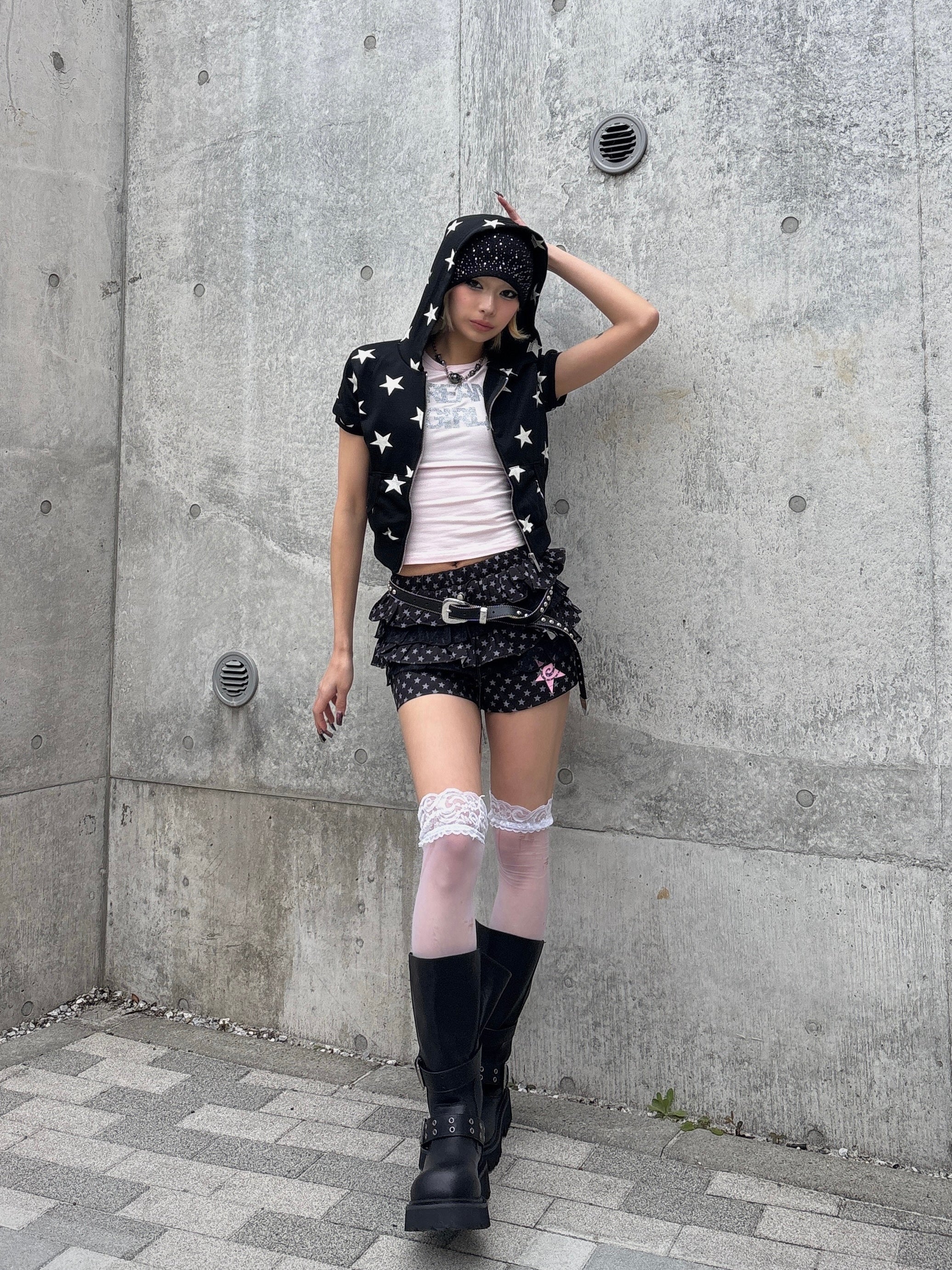【Never mind the XU】star print skirt pants (3color)