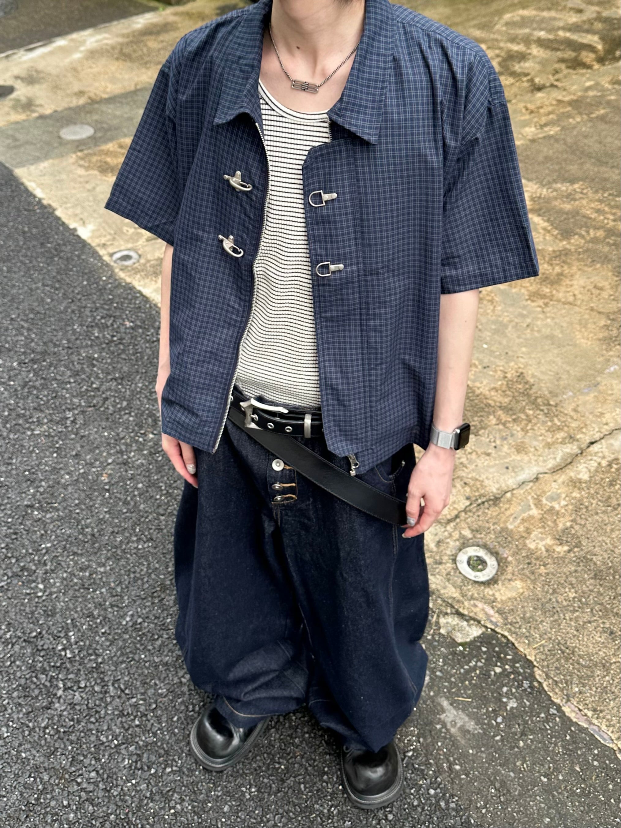大阪店WEB限定受注制【Chikashitsu +】double buckle shirt jacket (2color)