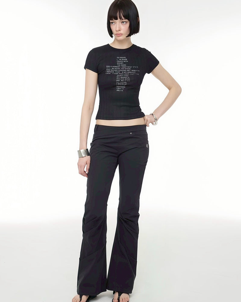 【ROCK CAKE】Asymmetry Waist Flare Pants