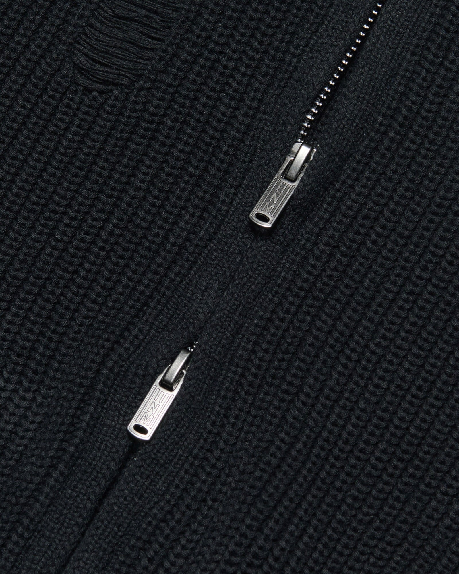 【NOMANUAL】DESTROYED KNIT ZIP-UP