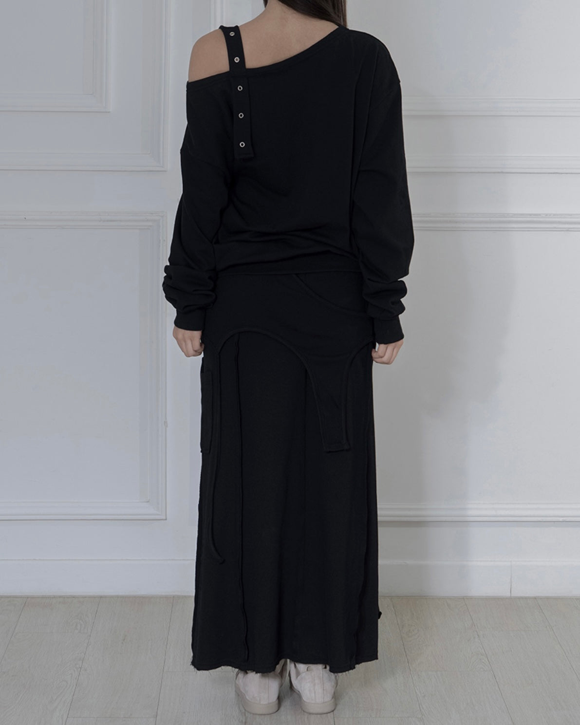 【FANCY CLUB】OVERLAY MAXI SKIRT