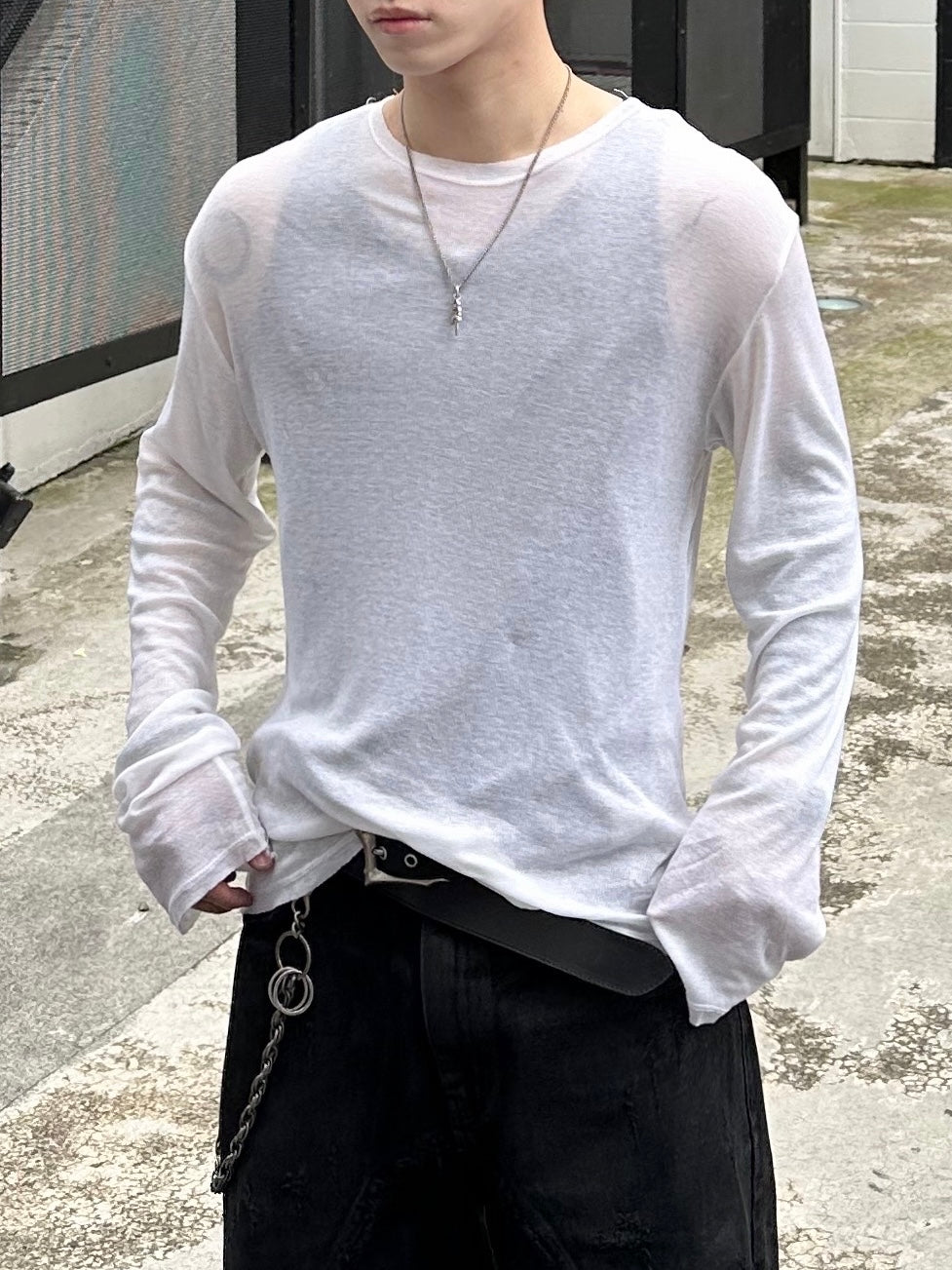 大阪店WEB限定受注制【Chikashitsu + 】wool inner t-shirt (3color)