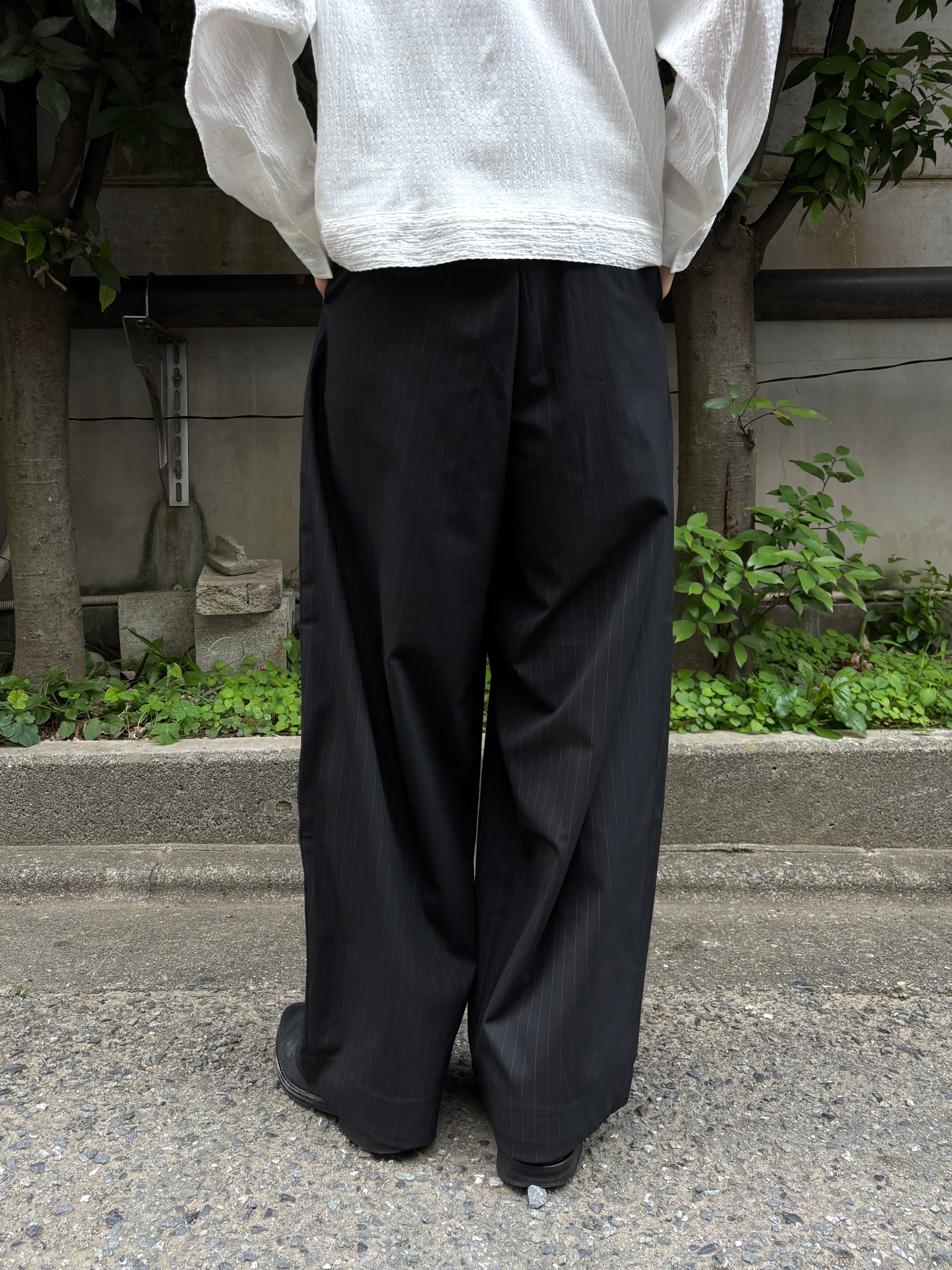 東京店WEB限定受注制【Chikashitsu +】stripe ballon slacks (2color)