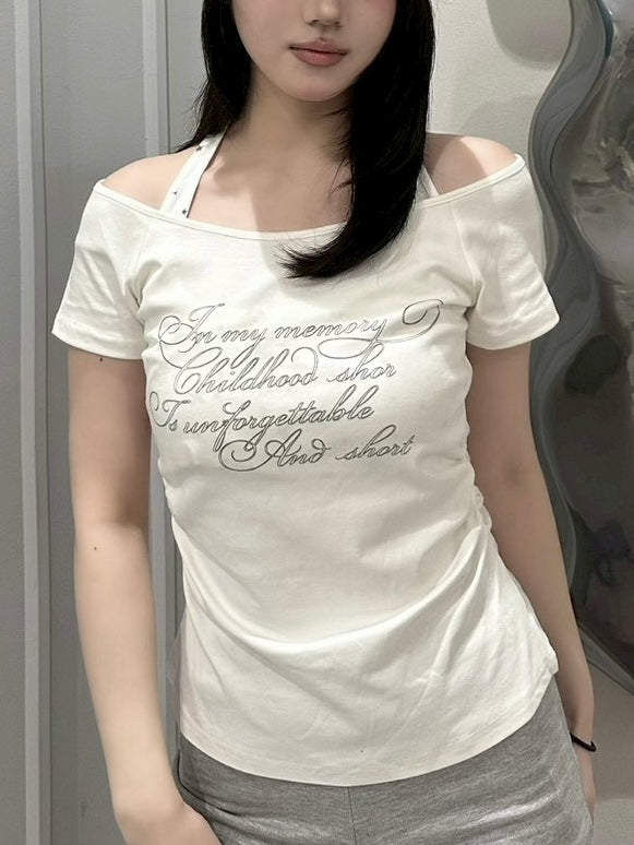 6/19 20:00発売 受注制【nmtc+】Bijou Halter Layered Tee (3color)