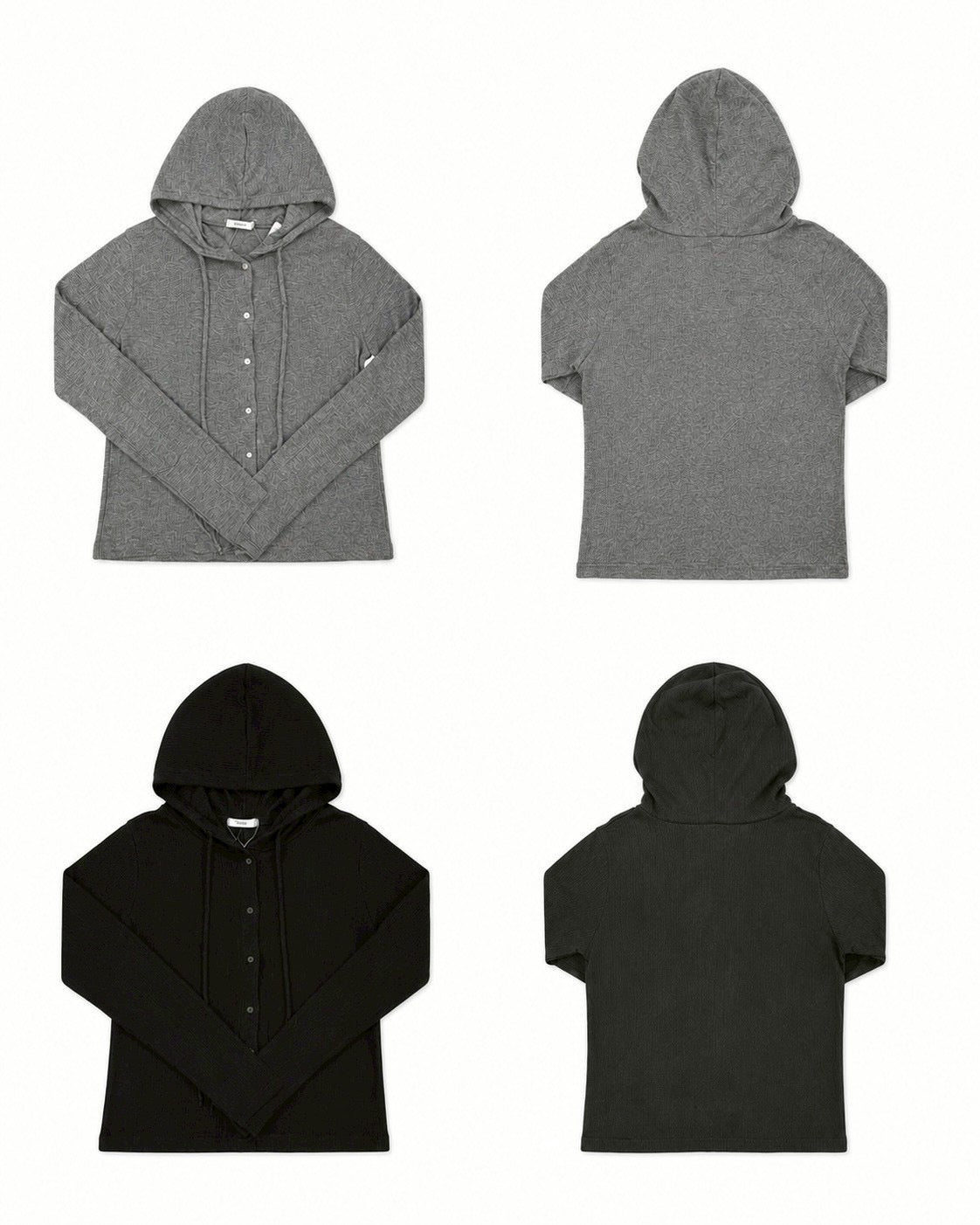 受注制【nmtc+】Sheer Button Hooded Cardigan (2color)