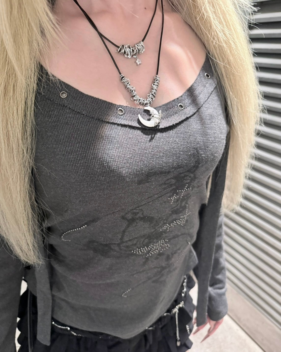 受注制【nmtc+】tie set u-neck long sleeve tee (3color)