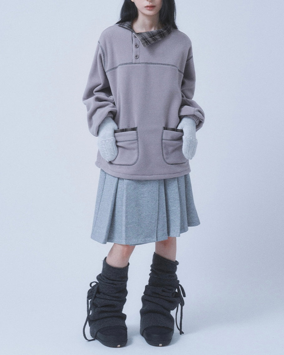 【TUOMIO】LAYERED KNIT LEG WARMER