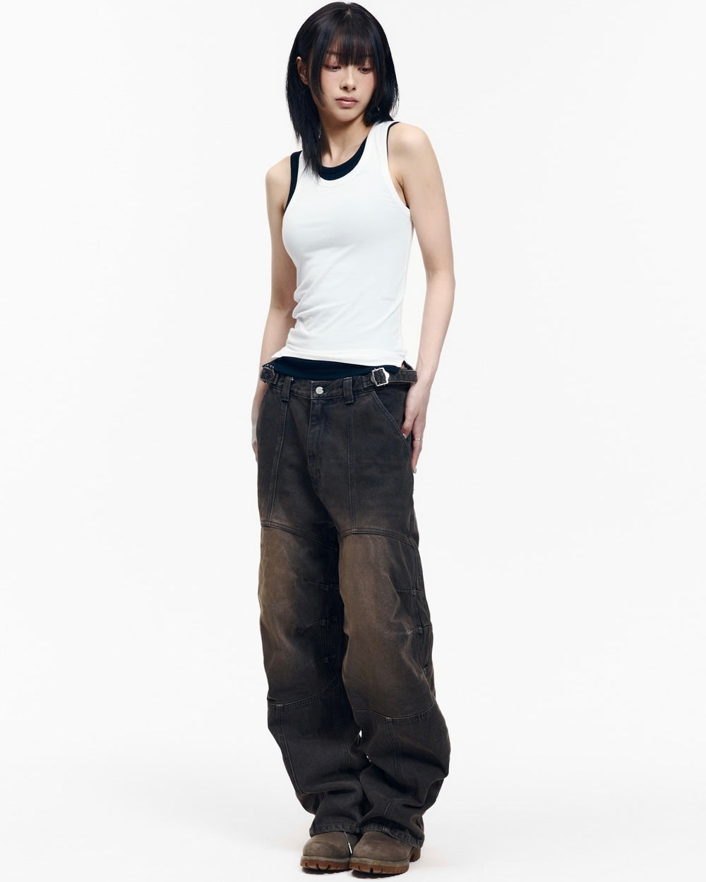 【AAKAM】2-Piece Layered Sleeveless