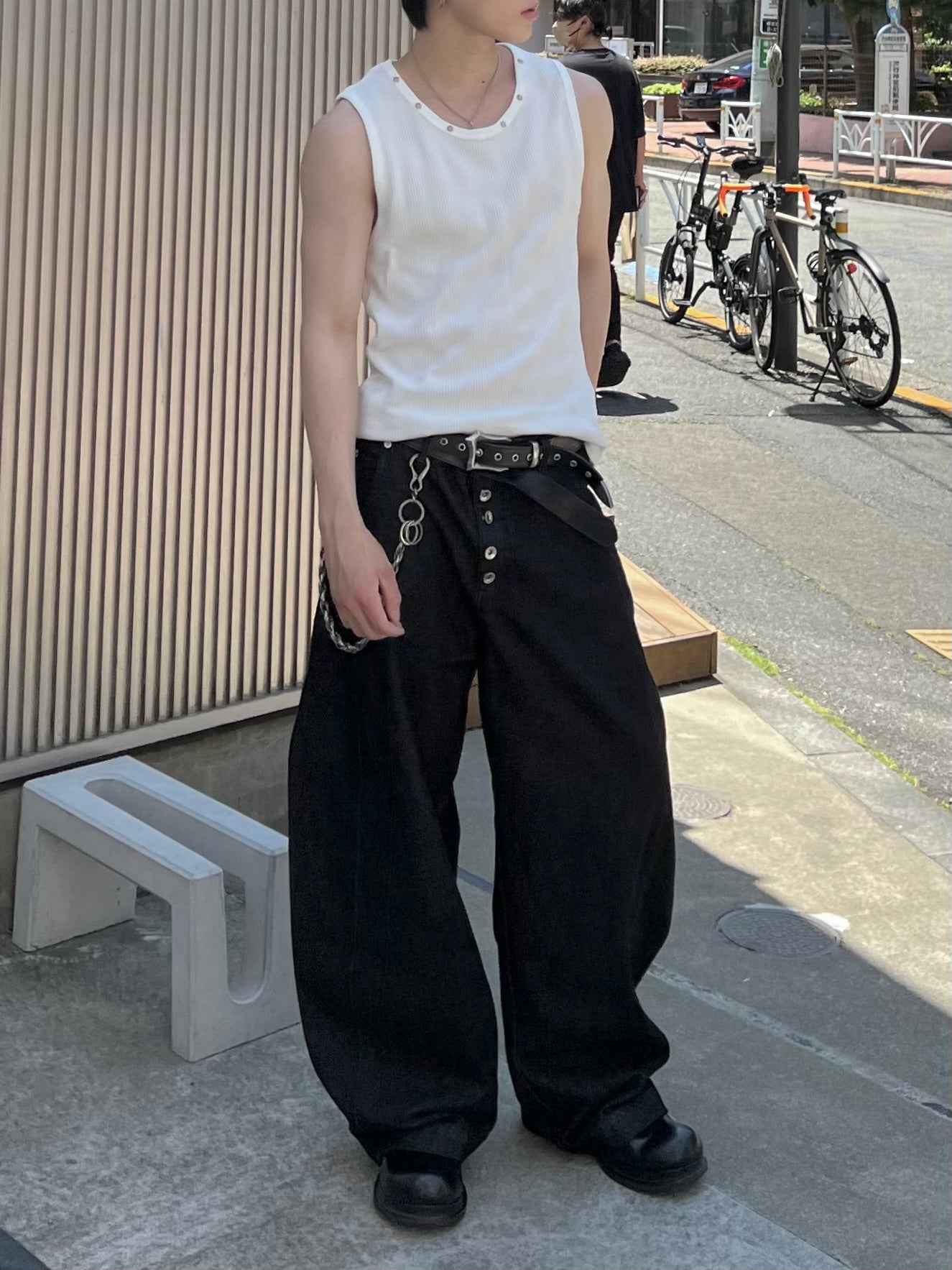 大阪店WEB限定受注制【Chikashitsu +】neck studs tank (3color)