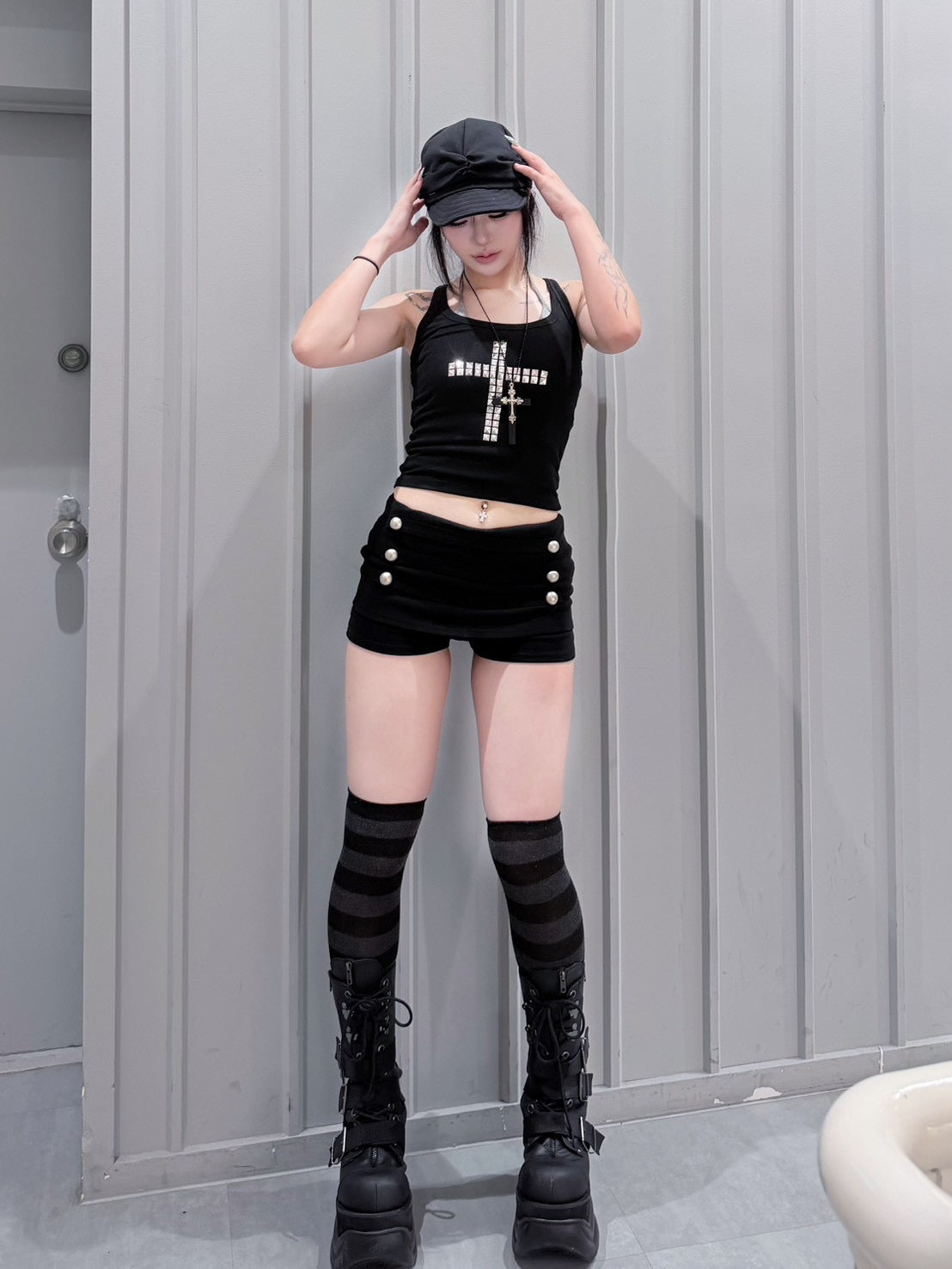 7/10 20:00発売 受注制【nmtc+】Button Shirring Skort (3color)