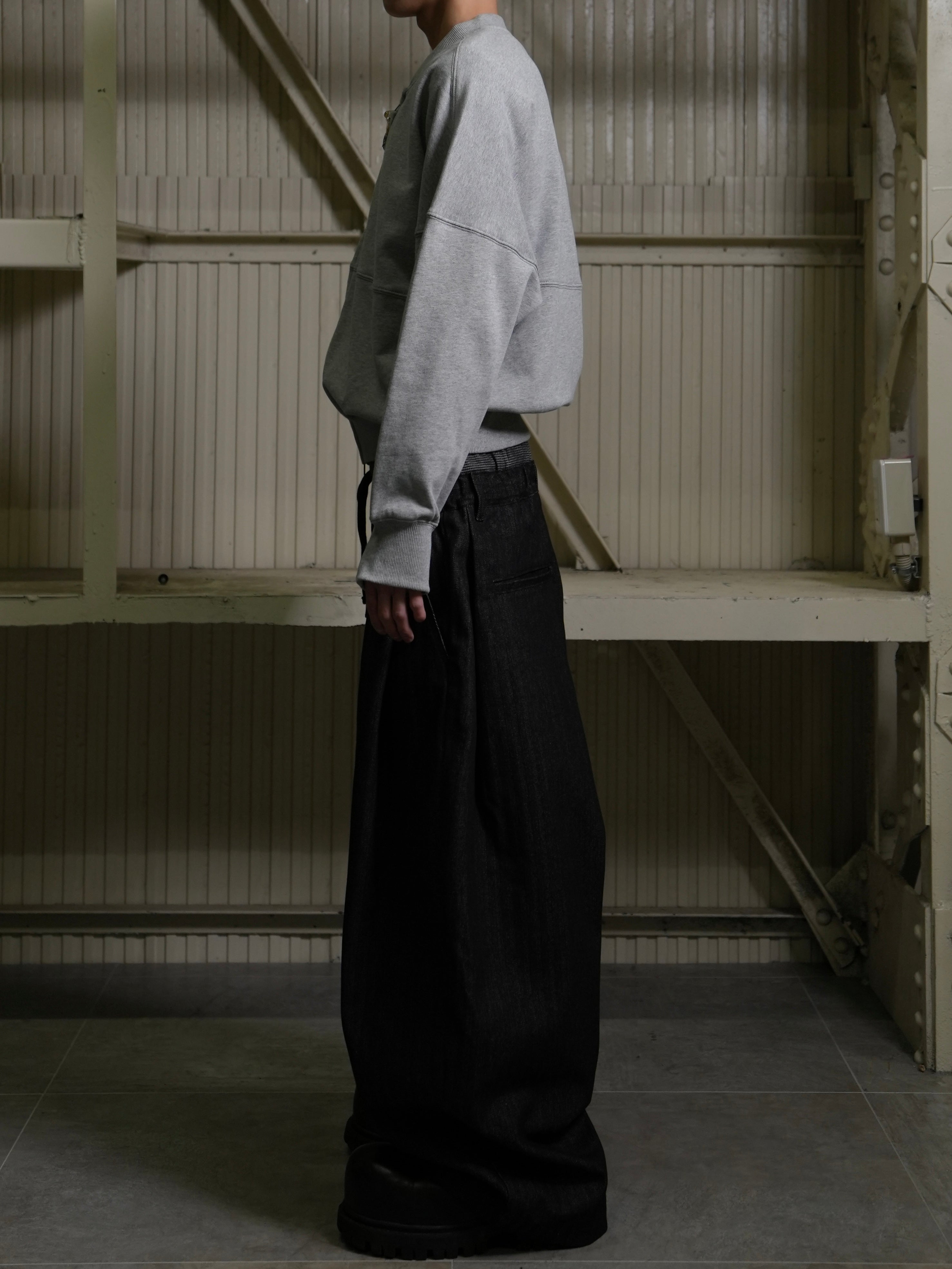 【Lee fi Ne】Herringbone Layered Baggy Jeans