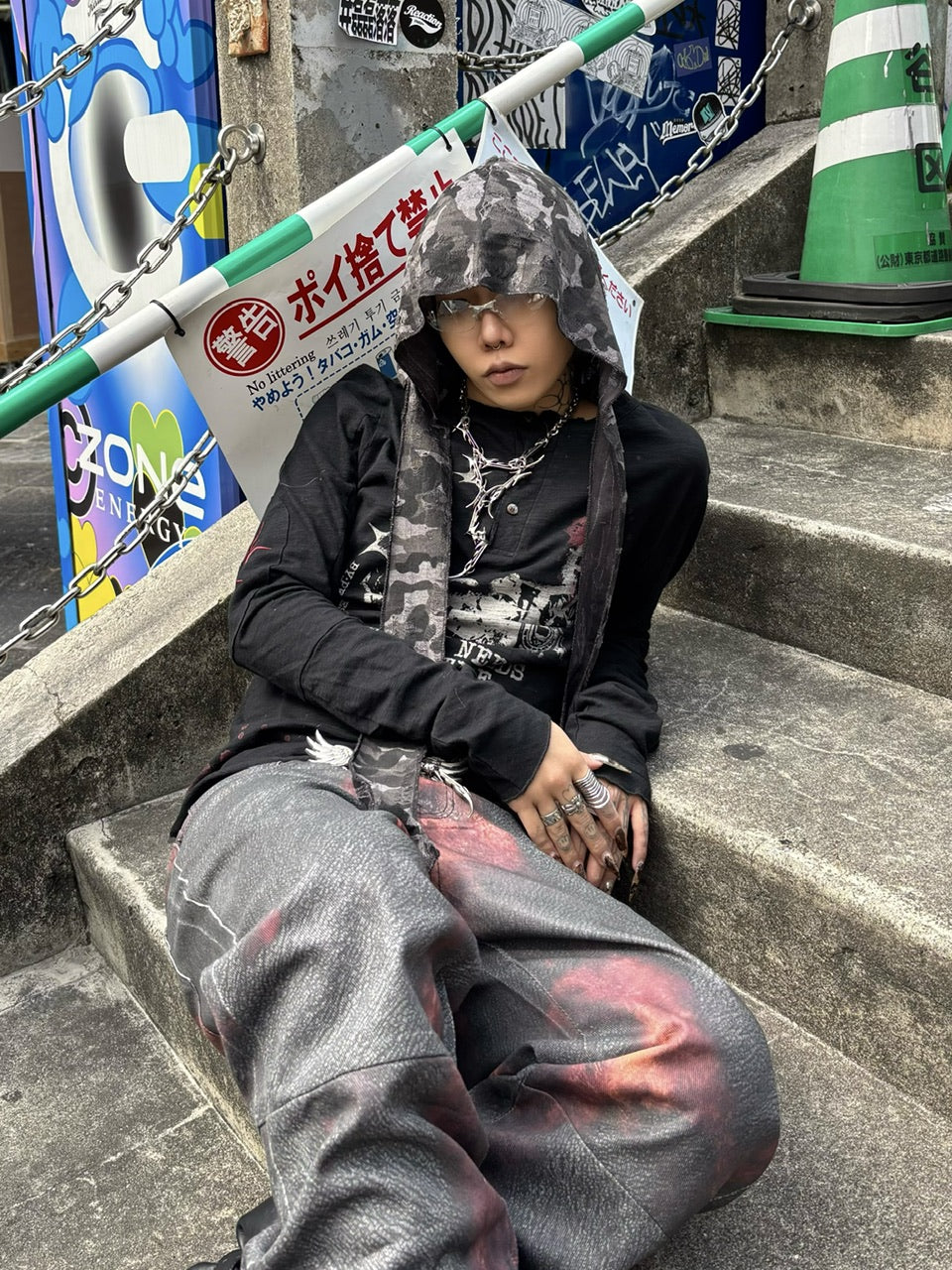 国際配送【Never mind the XU】damage camouflage balaclava