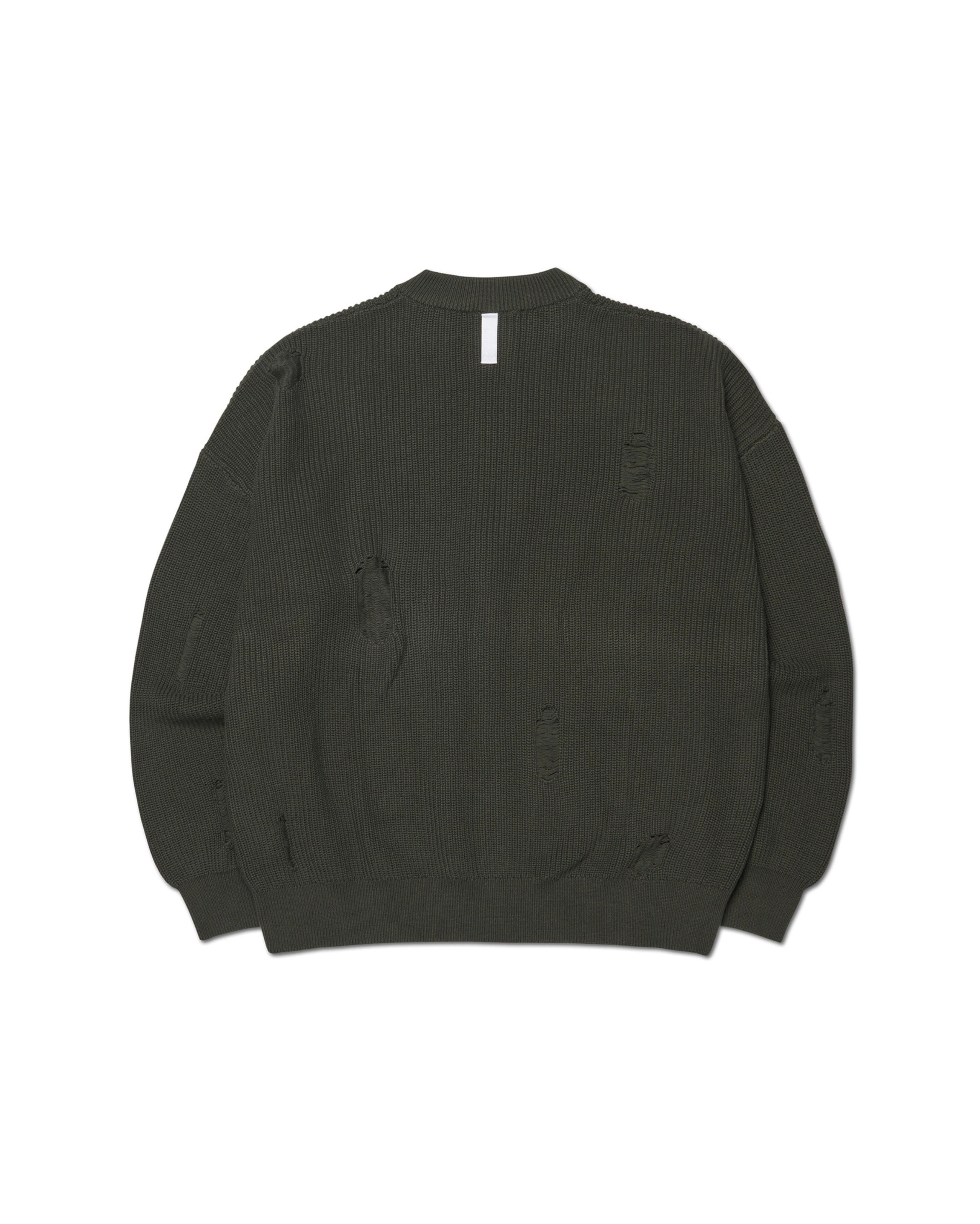【NOMANUAL】DESTROYED KNIT ZIP-UP