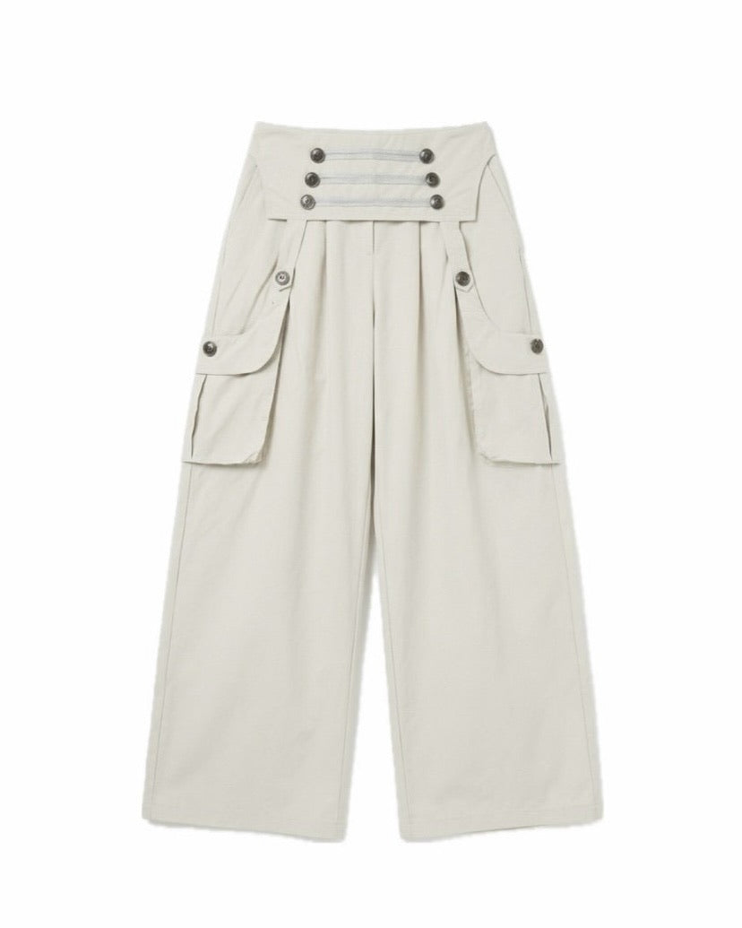 国際配送【LUV CODE】Royal button wide cargo pants