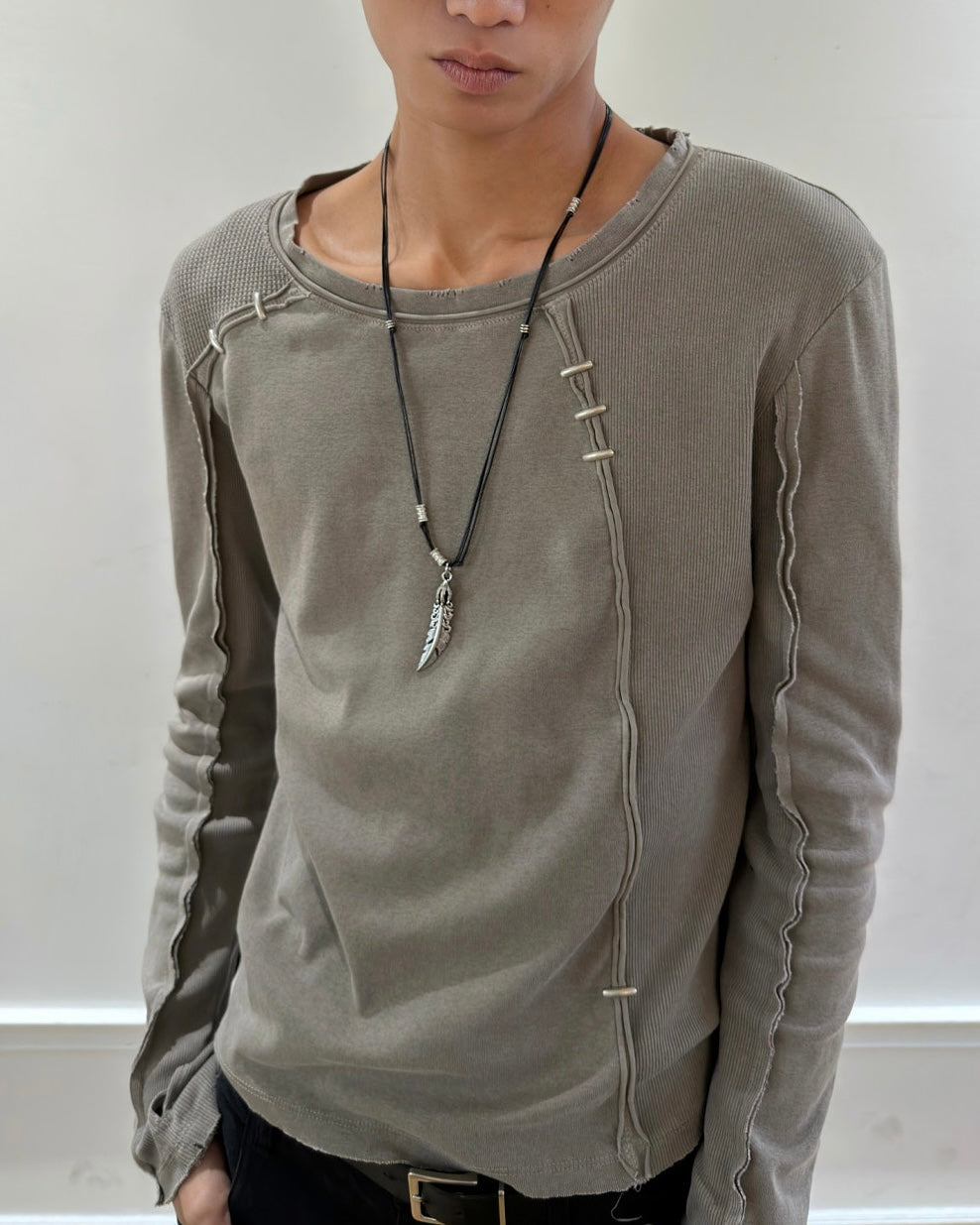 【LECYTO】Pigment Shade Pieces Long Sleeve