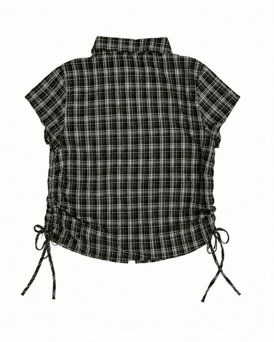 受注制【nmtc+】Drawstring Check Shirt