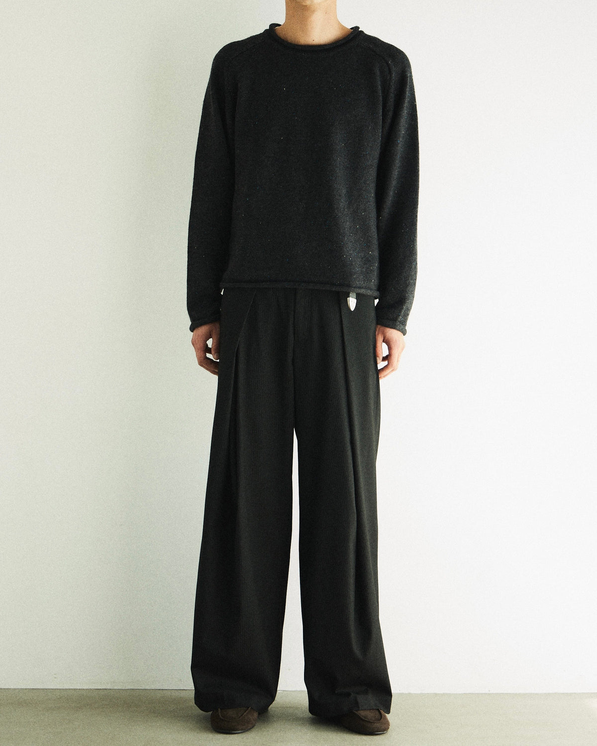 【CS】Cut-Off Nep Crewneck Knit