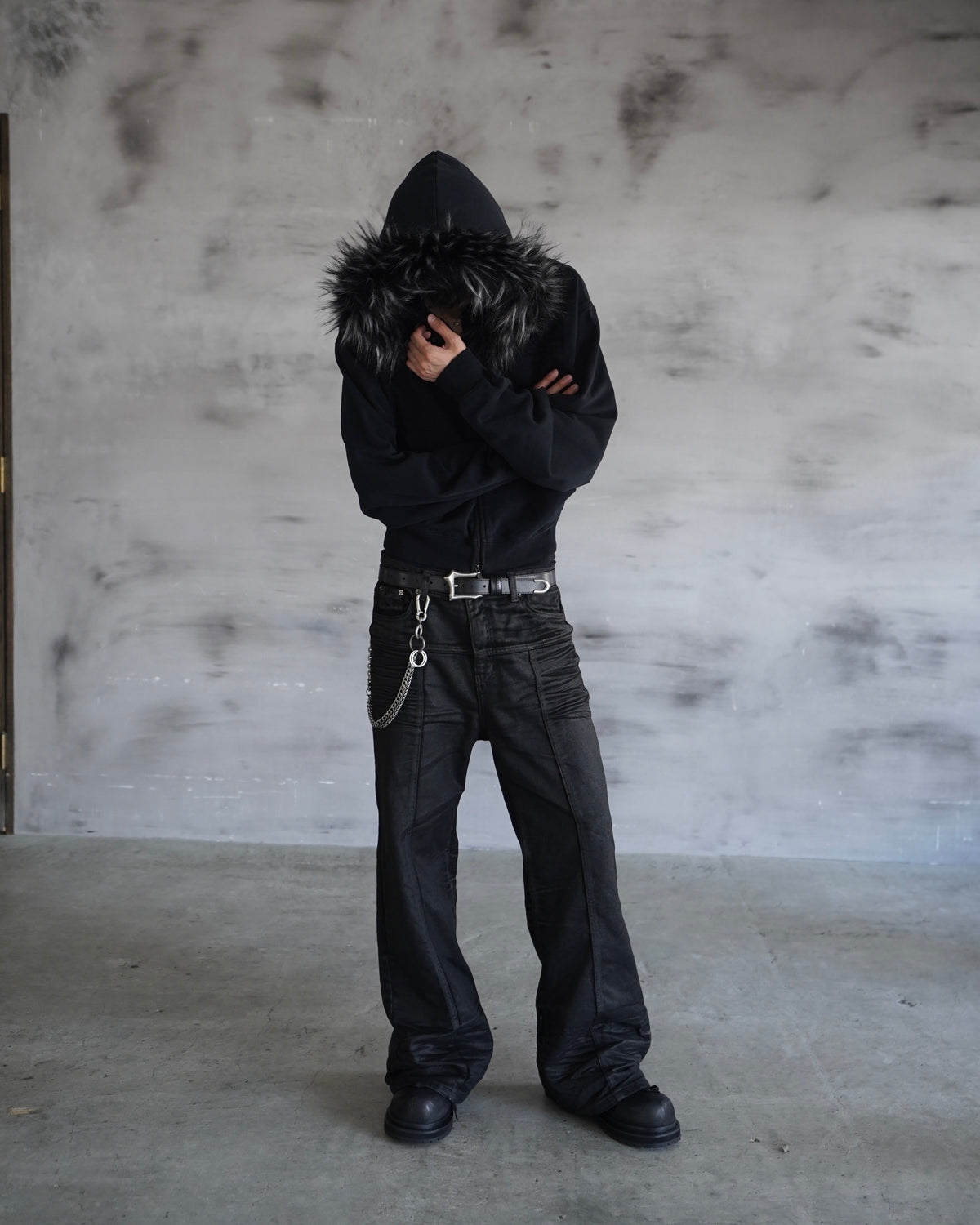 【CHIKASHITSU PLUS HIGH】Gothic leather buckle belt
