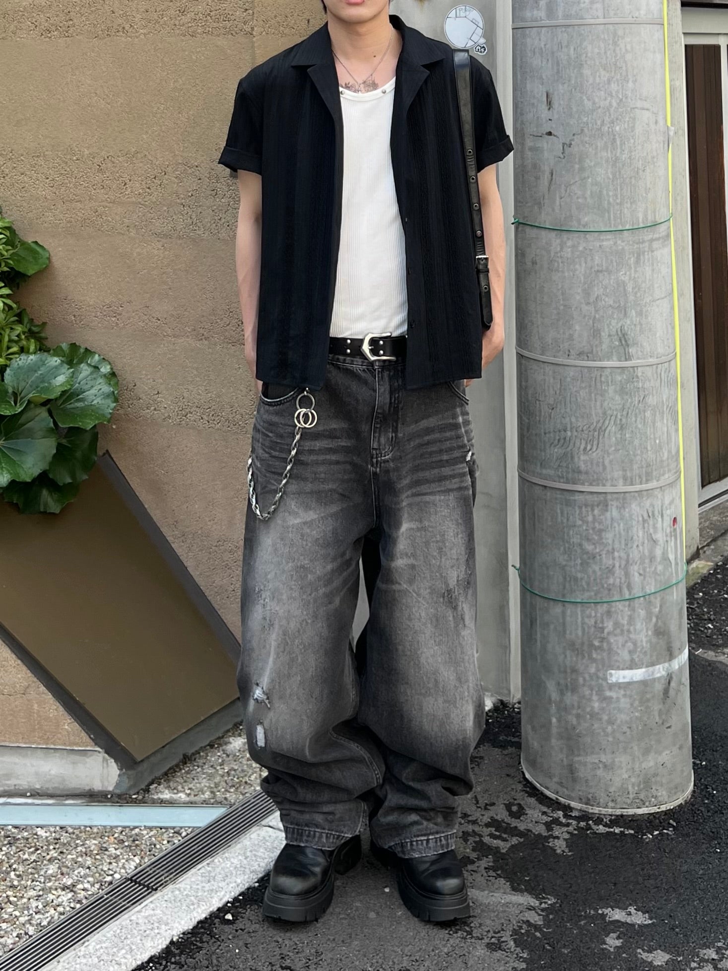 大阪店WEB限定受注制【Chikashitsu +】double back pocket denim pants (2color)