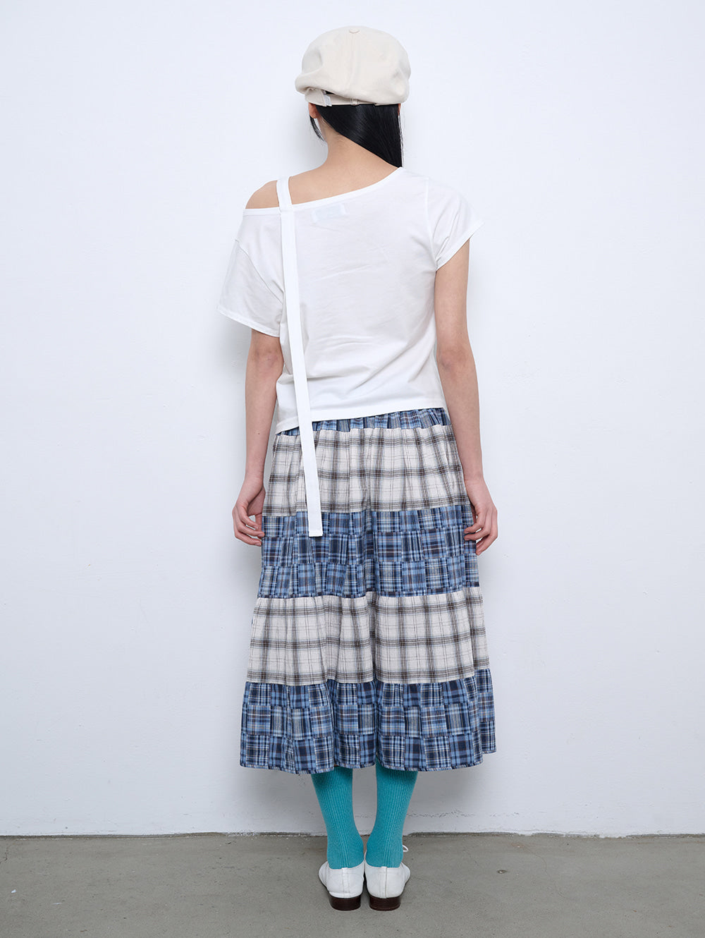 6/8 21:00発売【TUOMIO】RIBBON OFF SHOULDER T-SHIRT