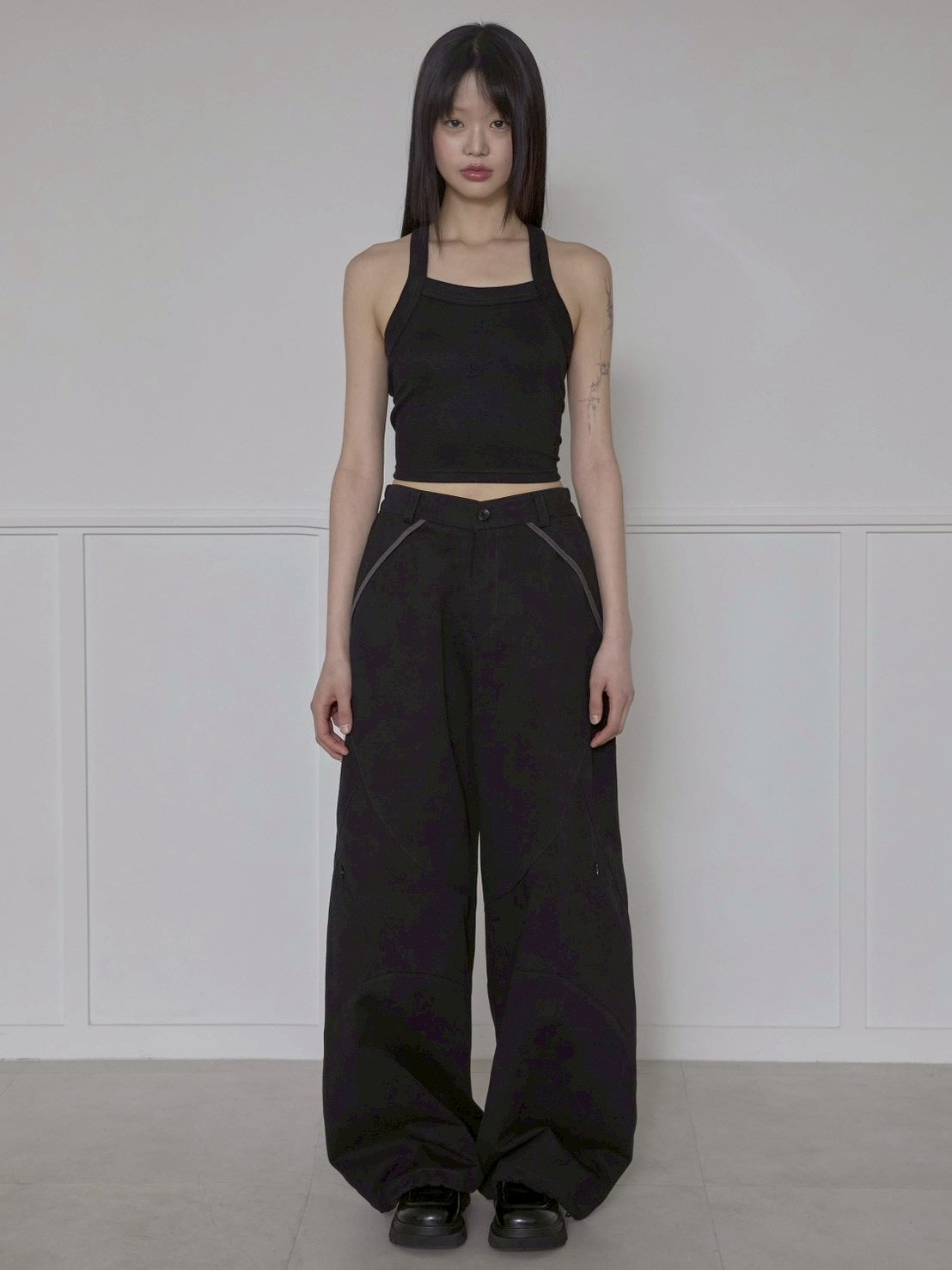 6/22 21:00発売【FLAREUP】Asymmetrical Wide Pants