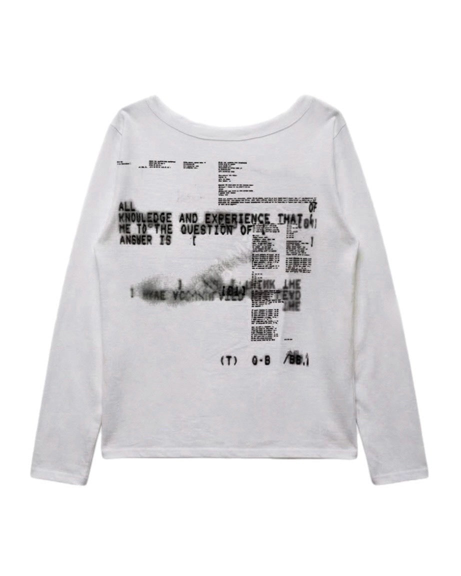 受注制【OaKS】grunge typeface off-shoulder tee (3color)