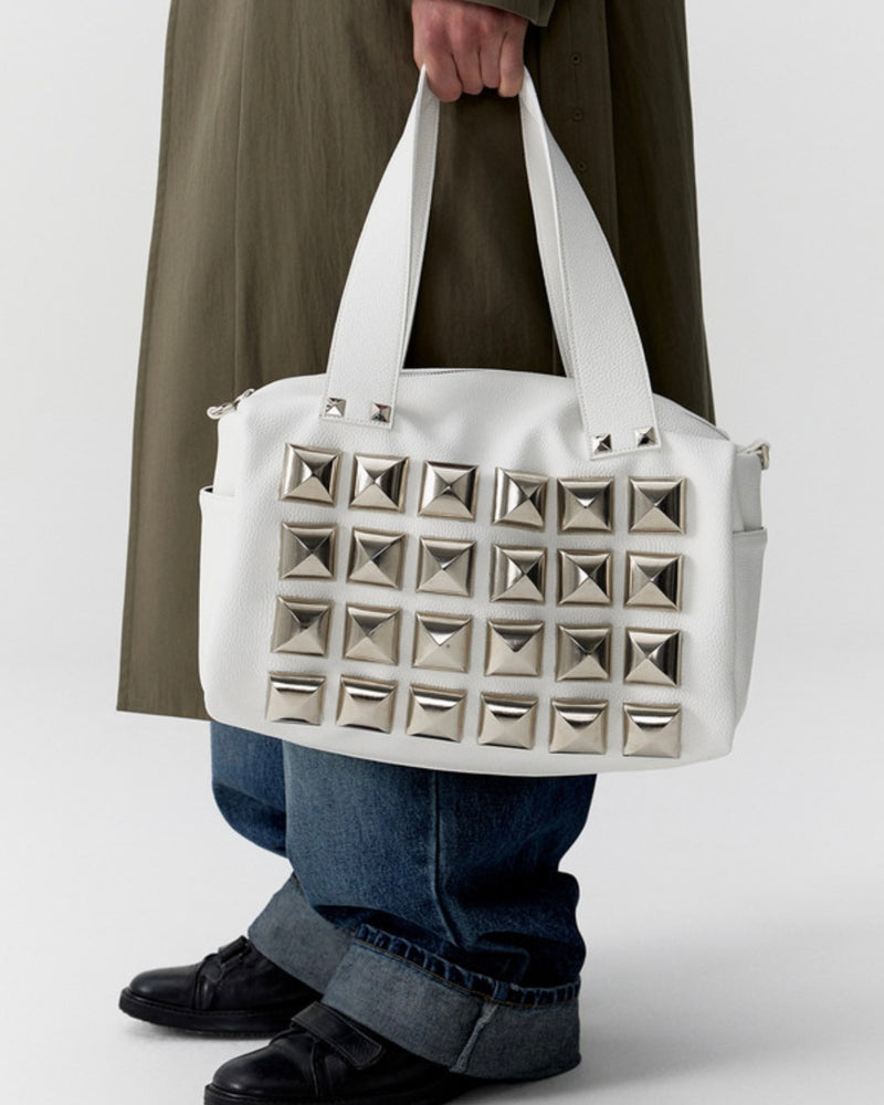 【ESC STUDIO】oversize studded shoulder bag