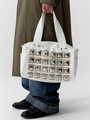 【ESC STUDIO】oversize studded shoulder bag