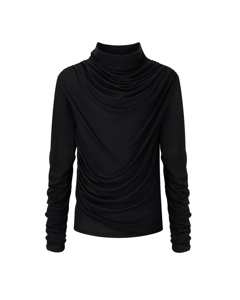 【LECYTO】Gathered Drape Long Sleeve