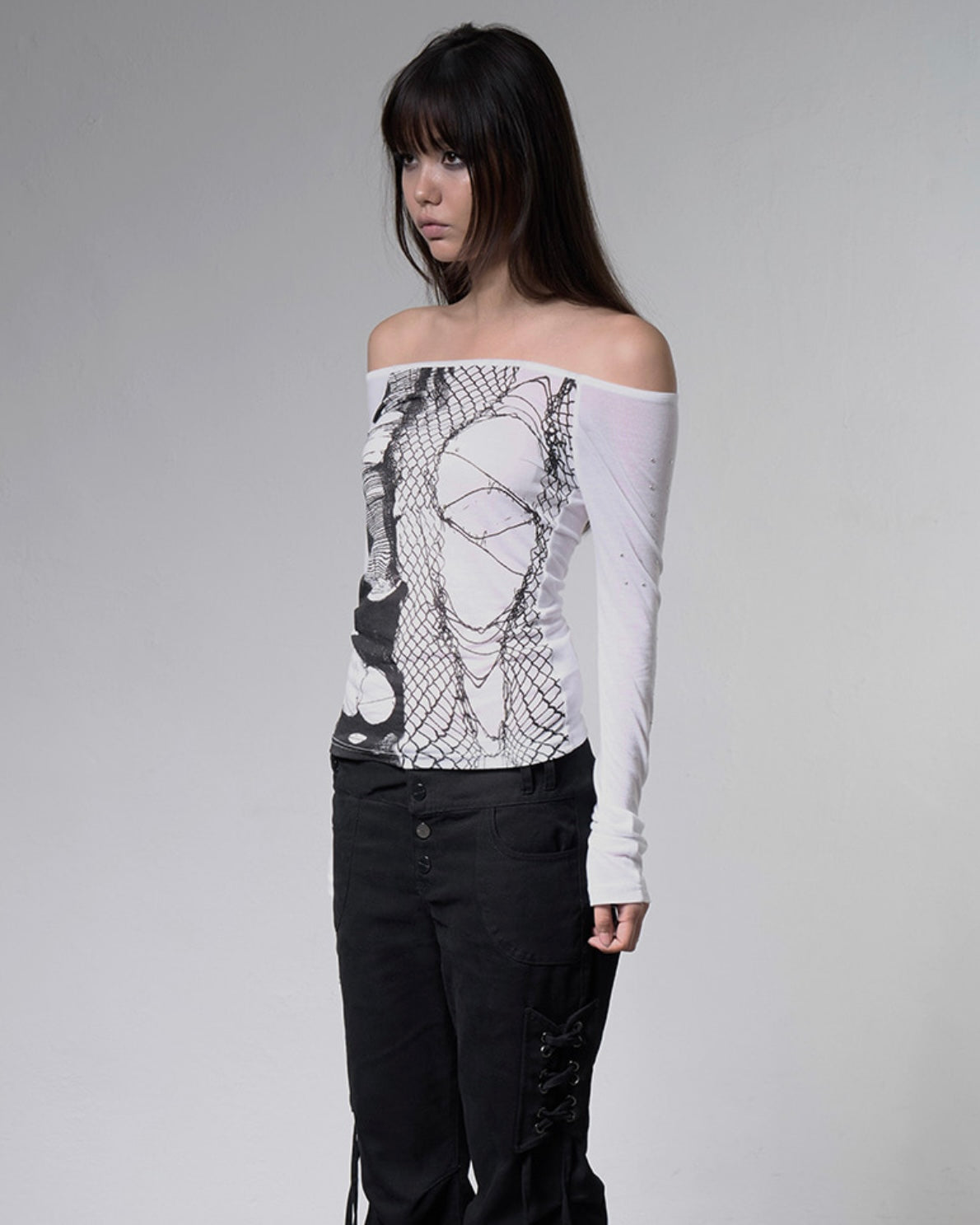【FANCY CLUB】WEB STUD OFF-SHOULDER