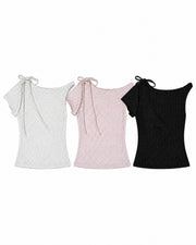 渋谷109店WEB限定受注制【nmtc+】Dot Ribbon Neck Tee (3color)