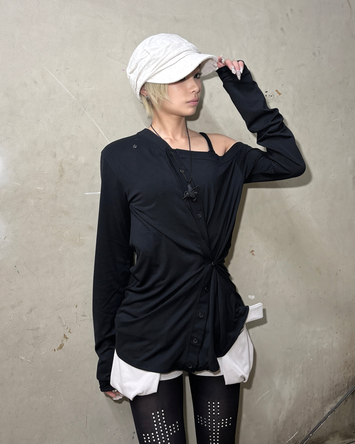 国際配送【Never mind the XU】drape casquette (3color)