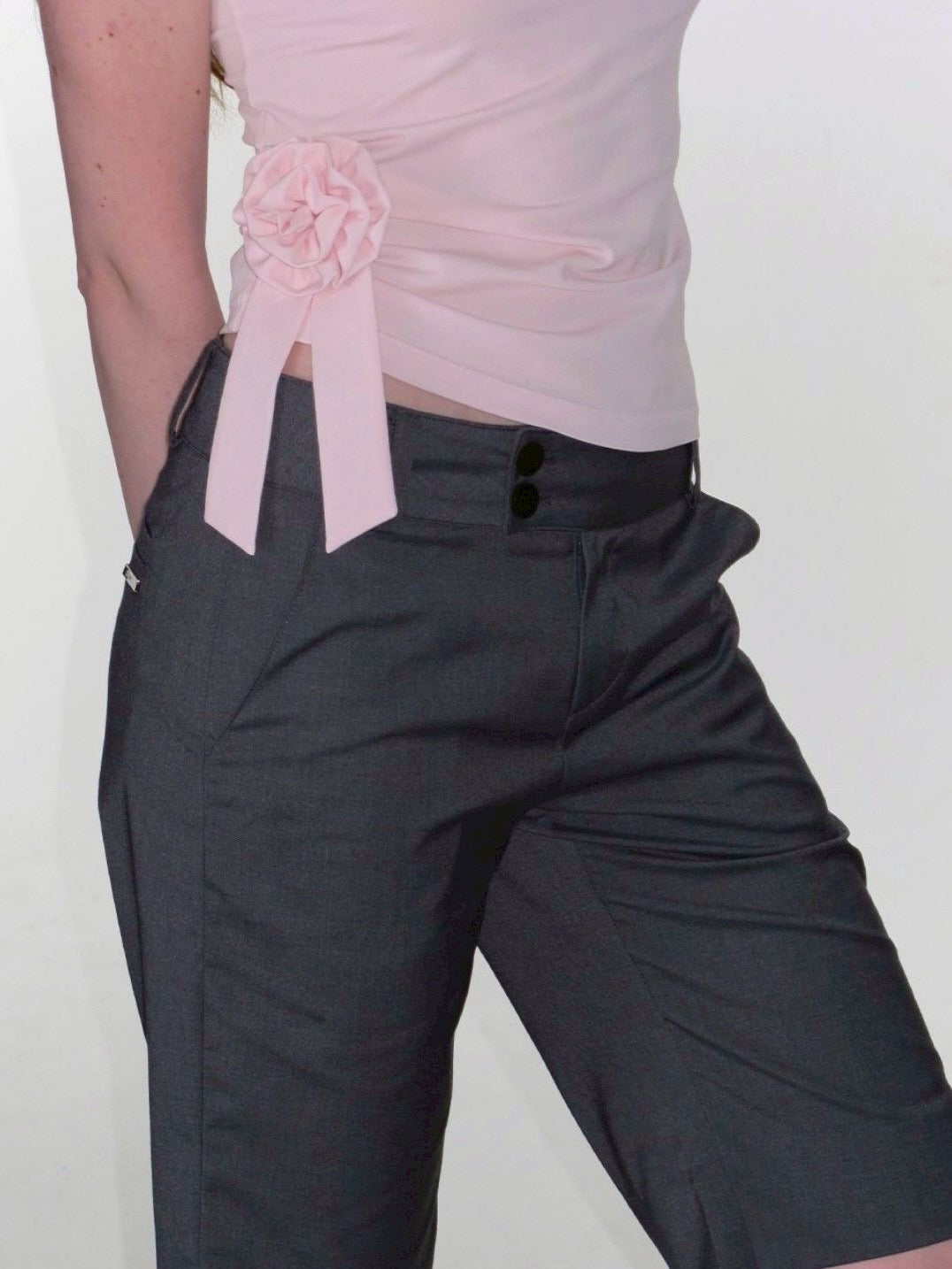 【CRANK】ROSETTE SHIRRING TOP