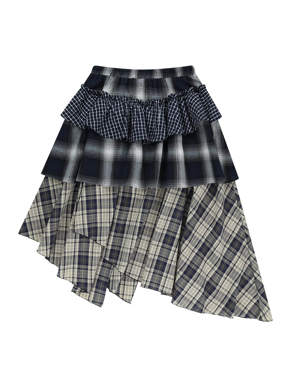 6/8 21:00発売【TUOMIO】MIXED TIERED SKIRT