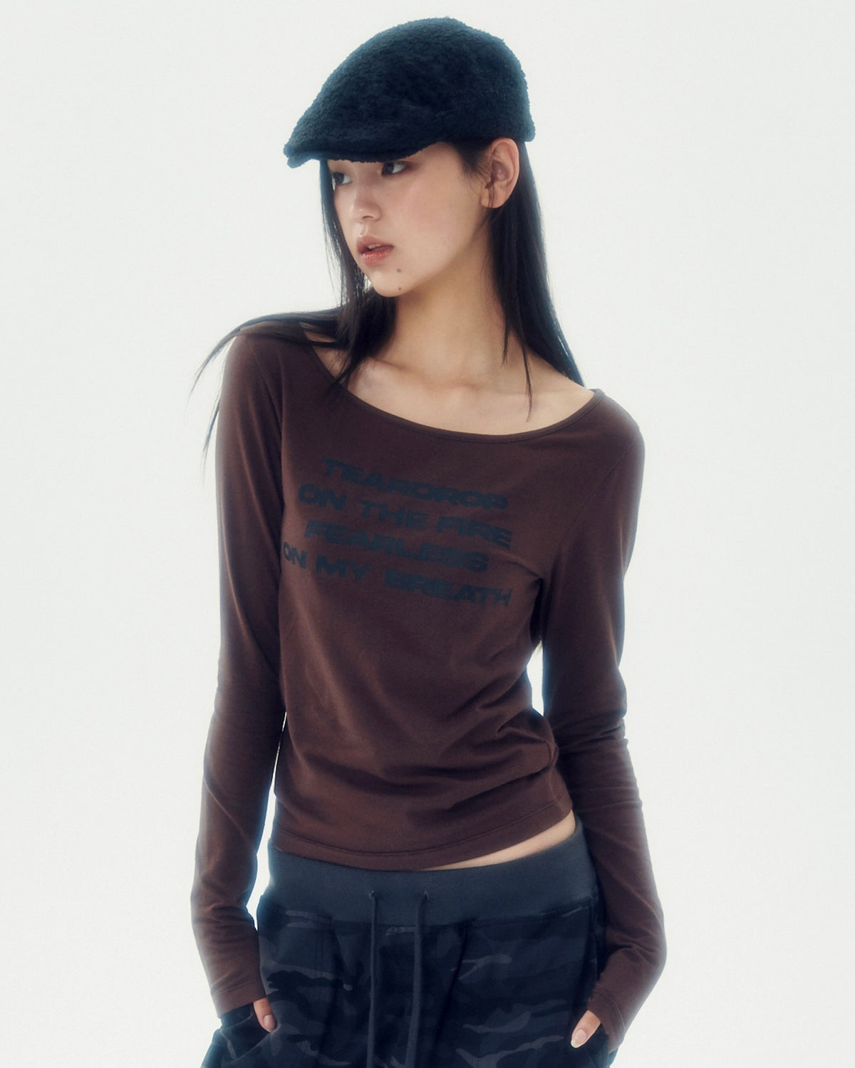 【runningHIGH】LETTERING SLIM L/S TEE