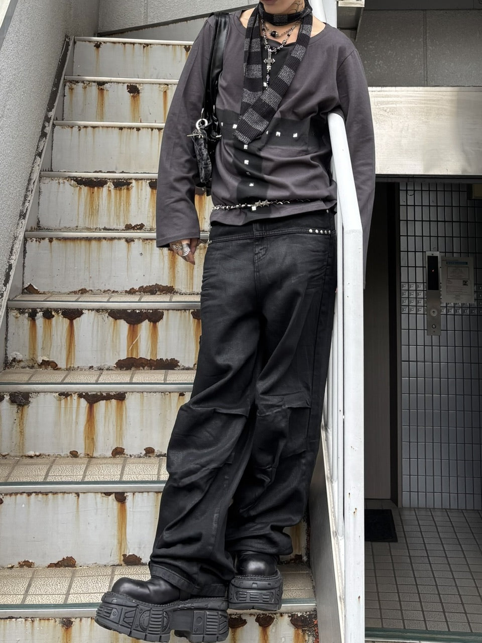受注制【Never mind the XU】coating denim pants