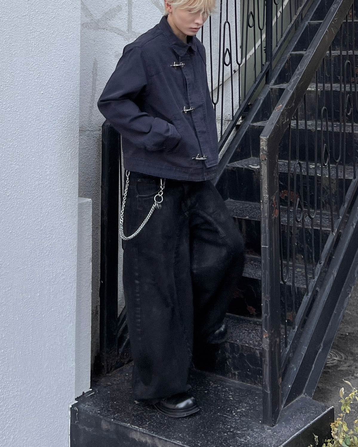 大阪店WEB限定受注制【Chikashitsu +】design hook cropped jacket (3color)
