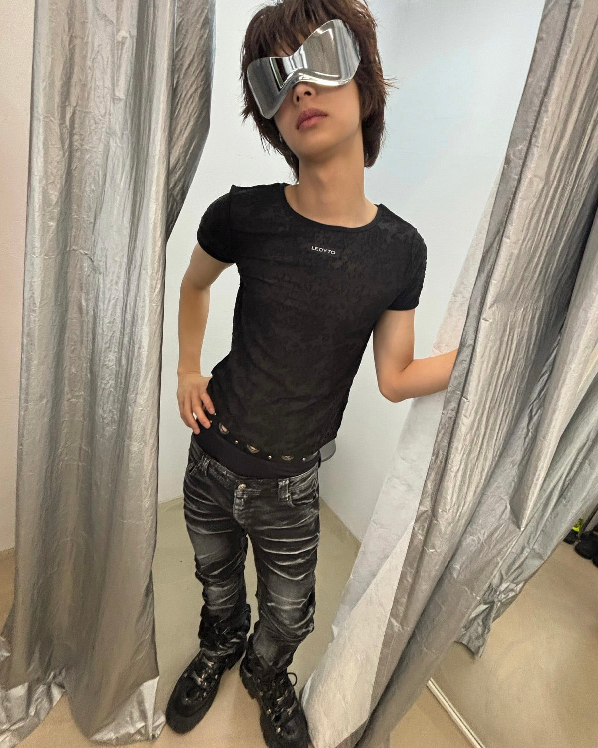 【LECYTO】Damask Lace T-Shirt
