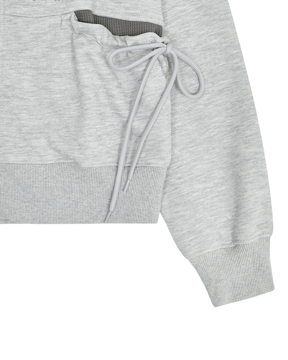 【TUOMIO】SHIRRING WAFFLE HOOD ZIP-UP