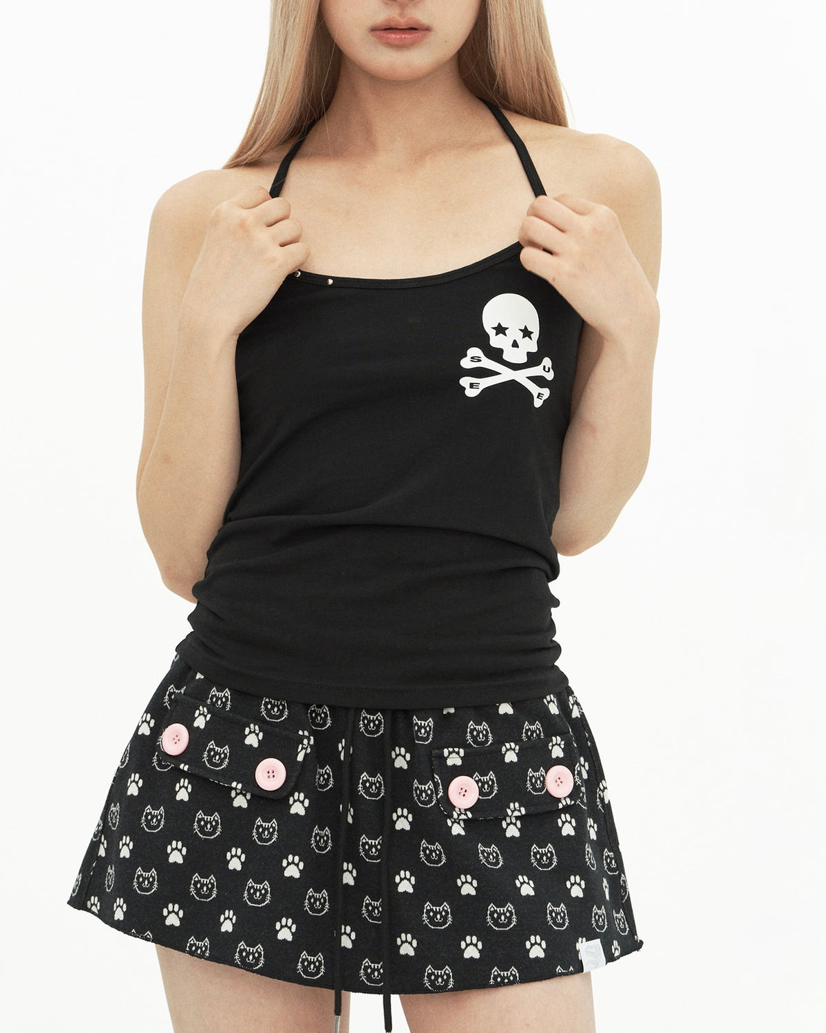 【SETUP-EXE】SKULL LOGO LINE HALTERNECK