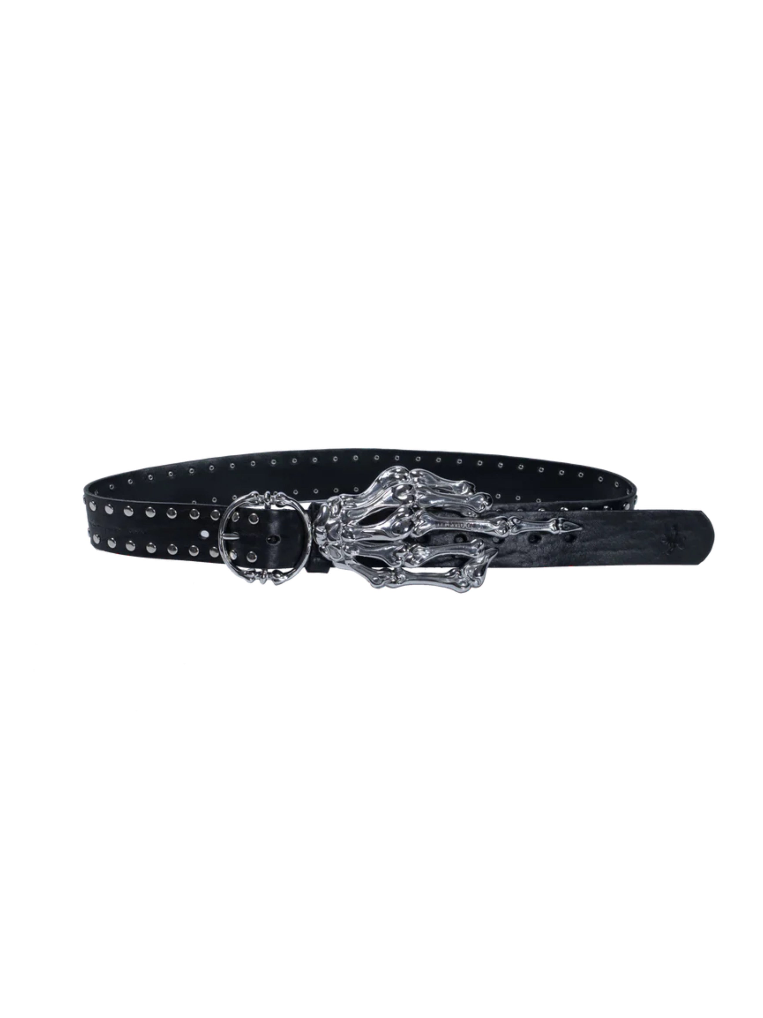 【F.V.V.O】Skeleton Hand & Spikes Leather Belt