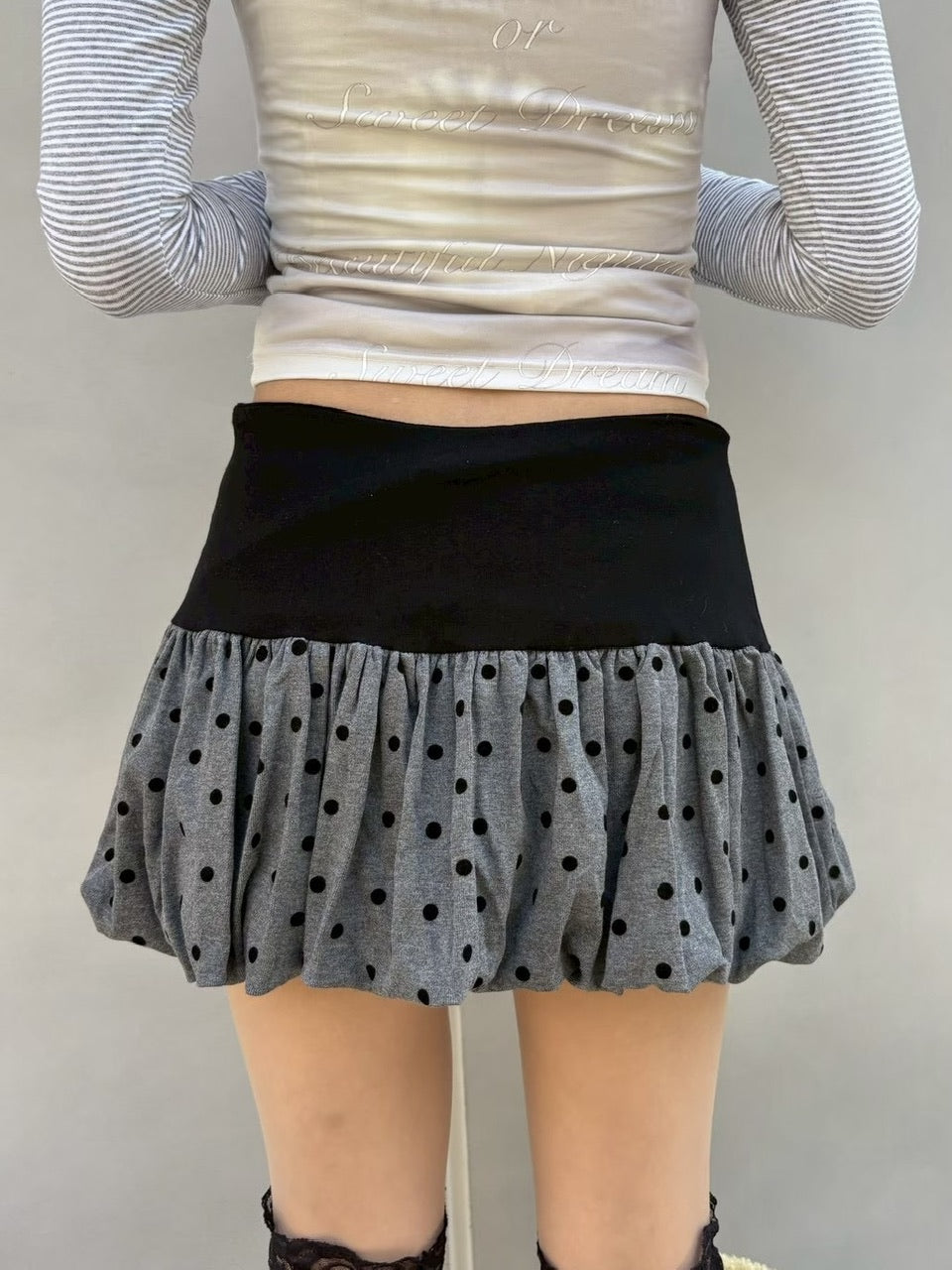 【Never mind the XU】star dot balloon skirt