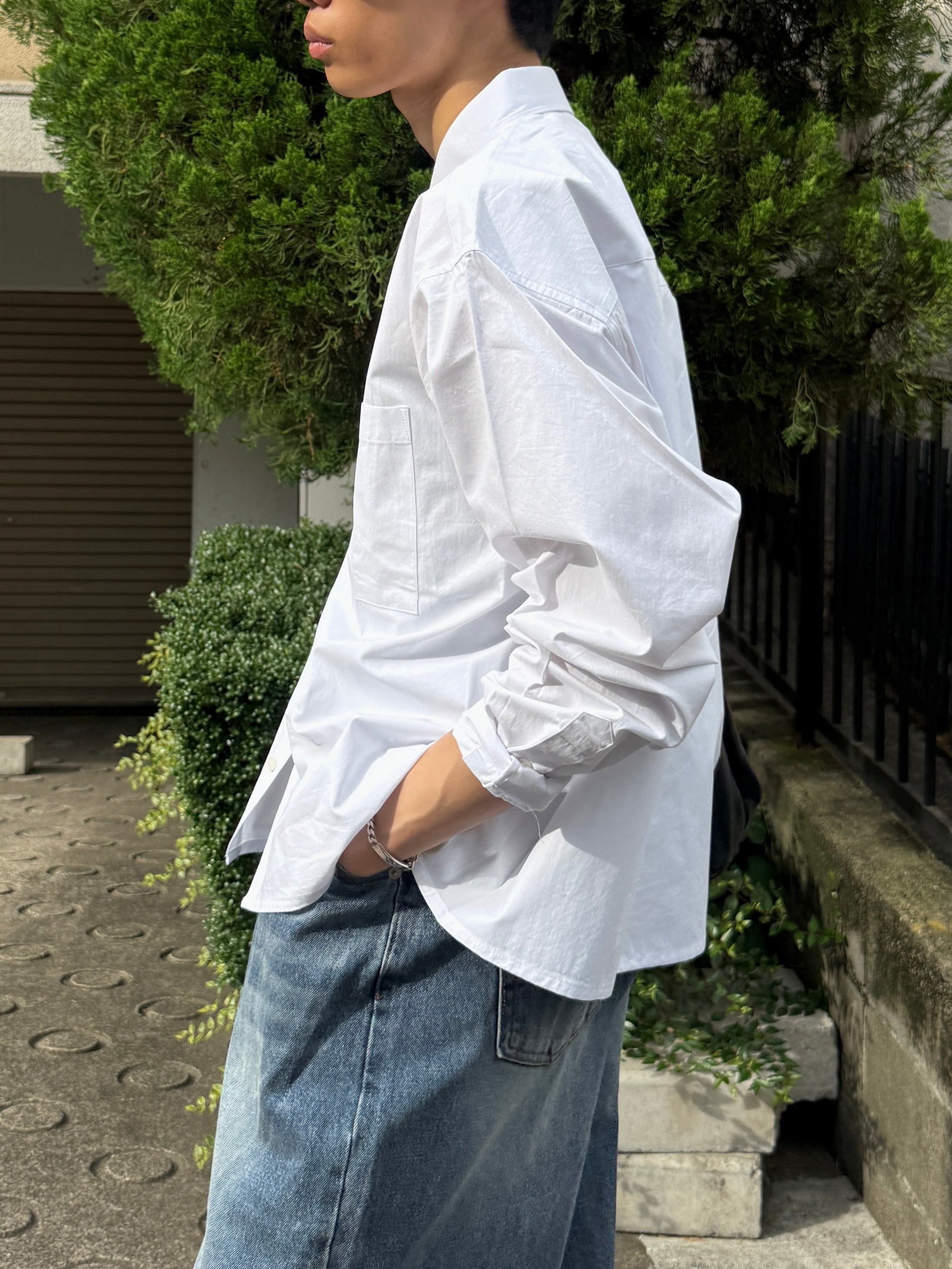 東京店WEB限定受注制【Chikashitsu +】soft touch cropped shirt (3color)