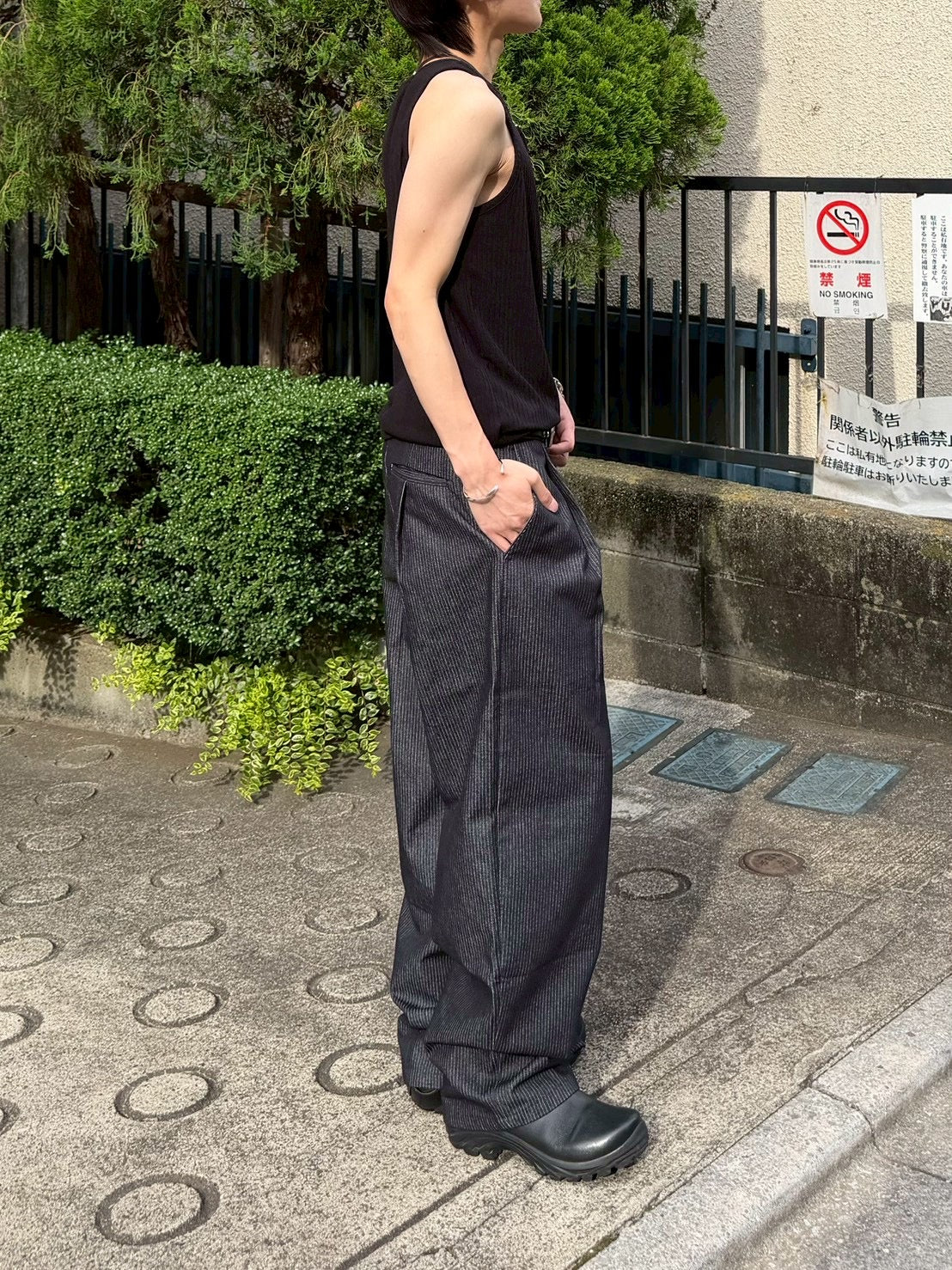 東京店WEB限定受注制【Chikashitsu +】soft rib henley sleeveless (2color)